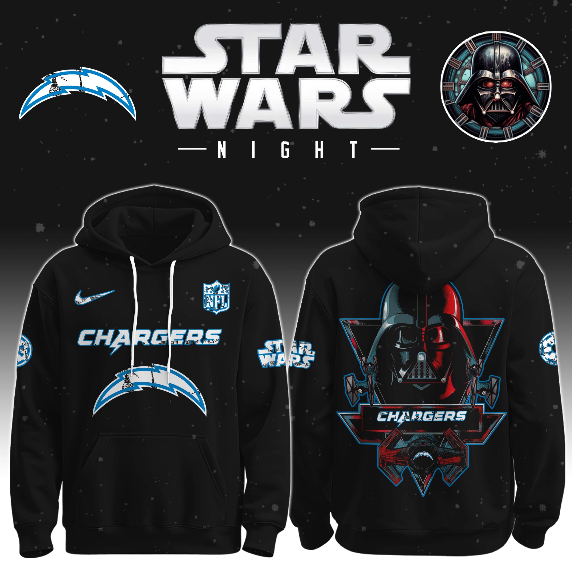 Buildercar - Los Angeles Chargers - NFL x Star War Limited Editions Hoodie Ver 5