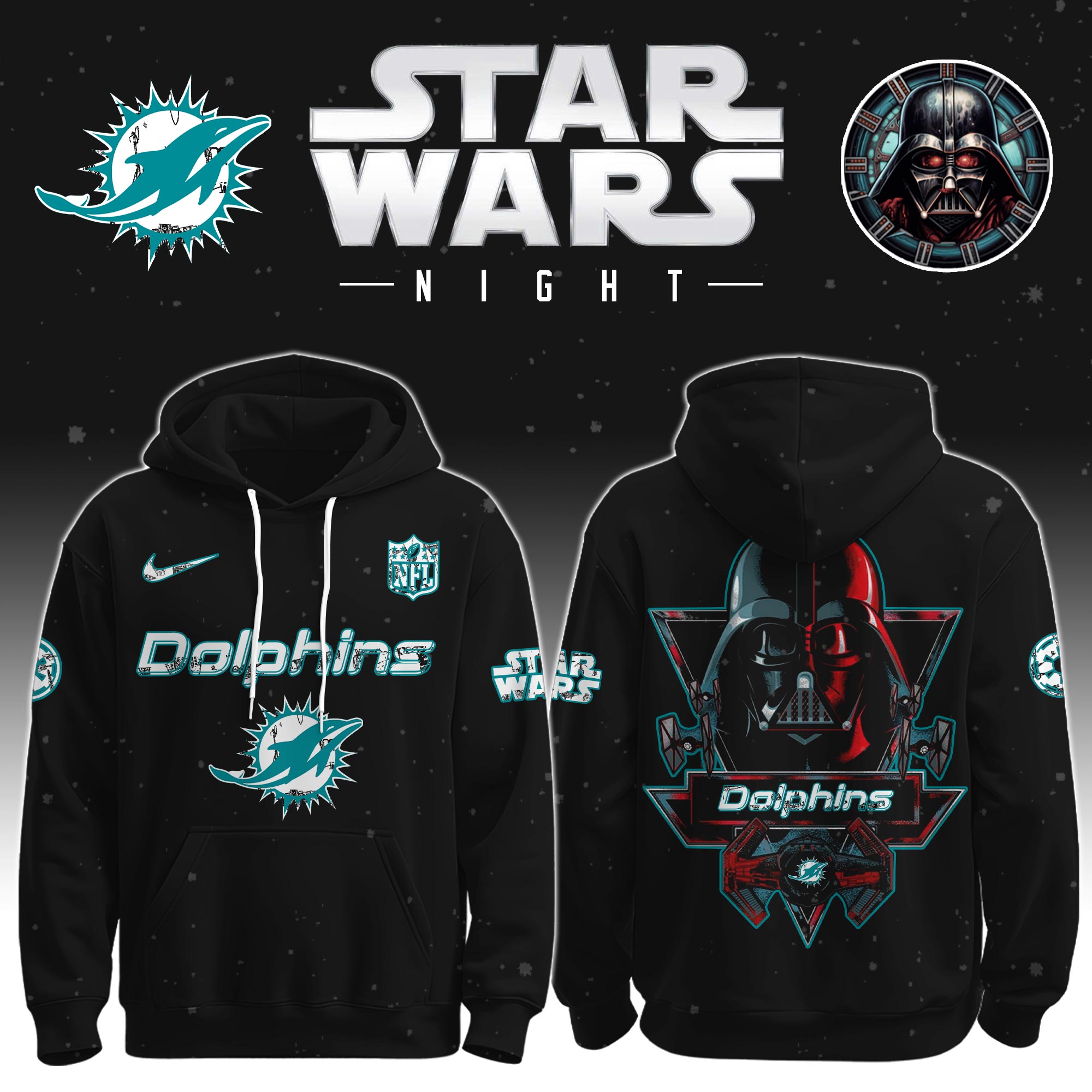 Buildercar - Miami Dolphins - NFL x Star War Limited Editions Hoodie Ver 5