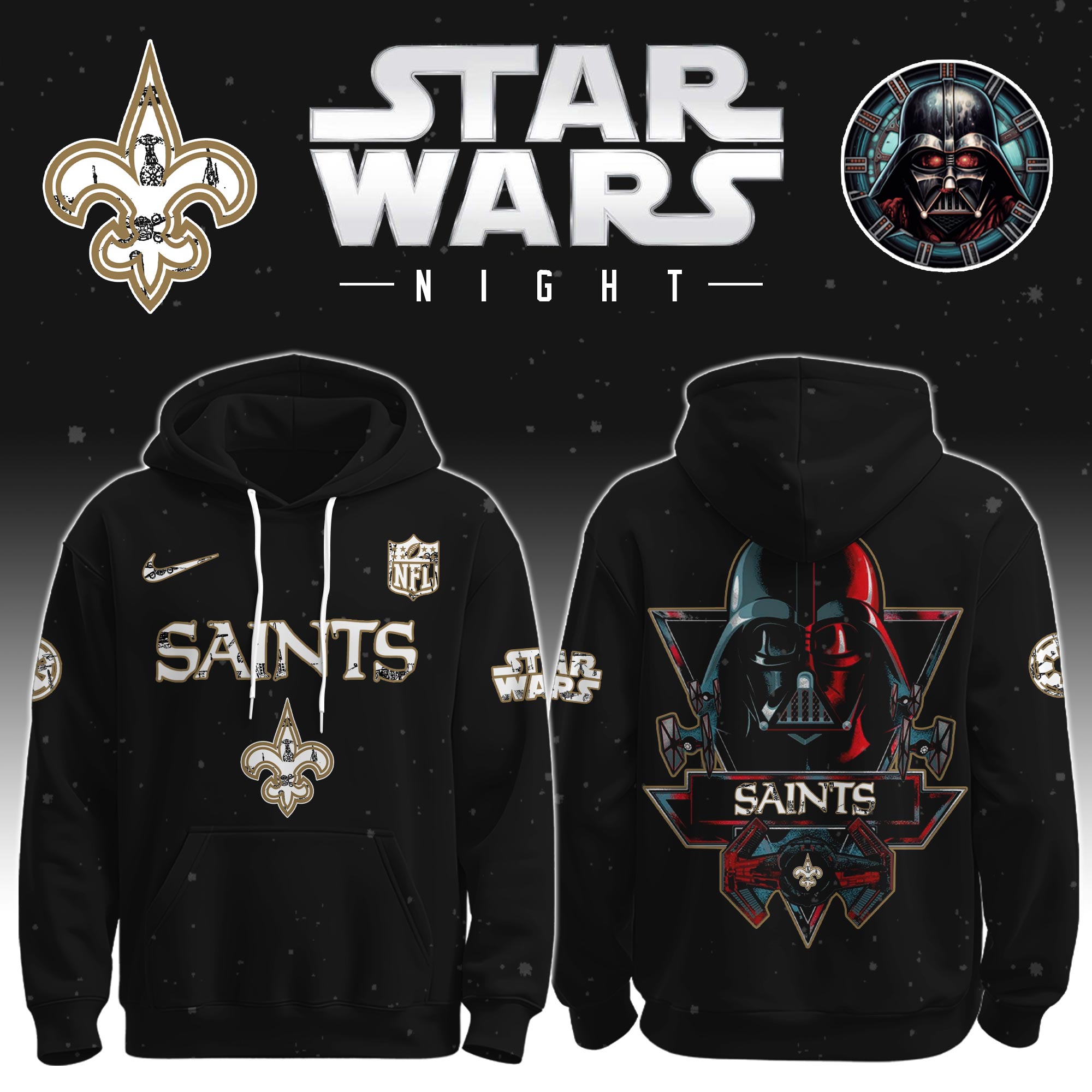 Buildercar - New Orleans Saints - NFL x Star War Limited Editions Hoodie Ver 5