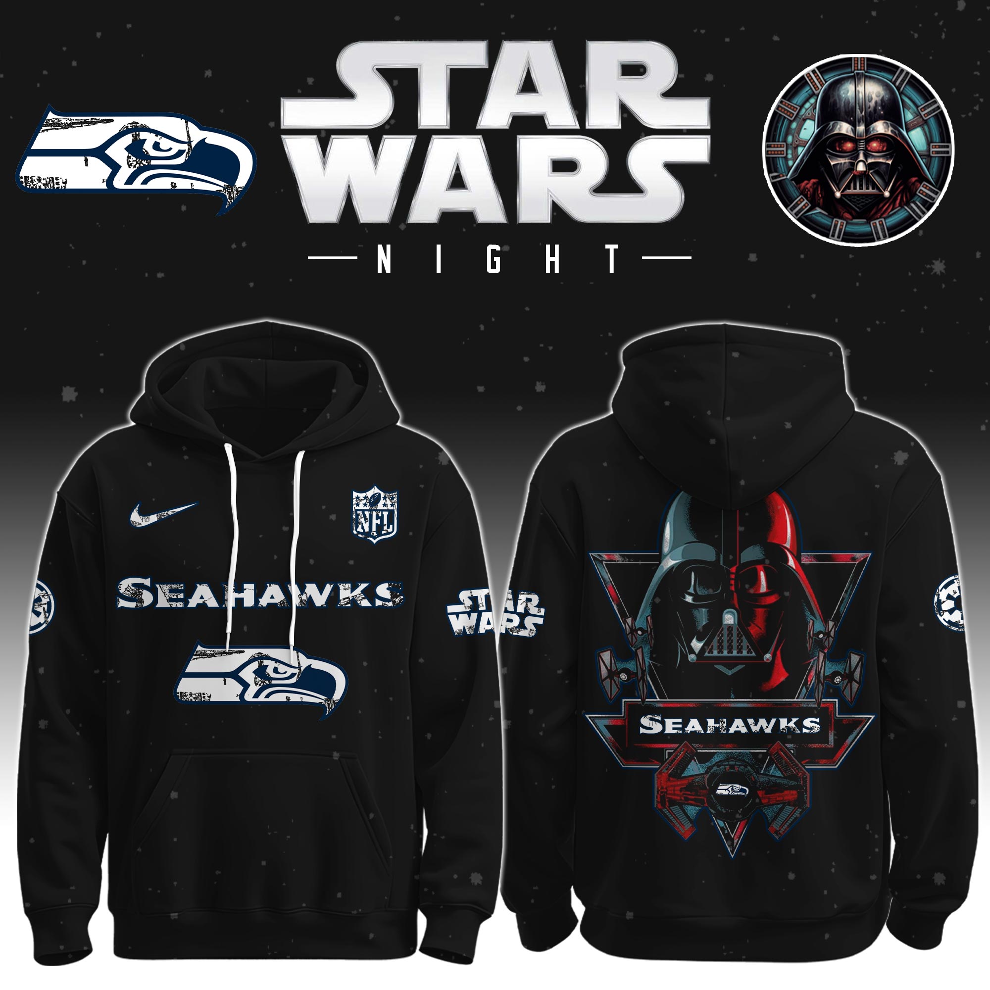 Buildercar - Seattle Seahawks - NFL x Star War Limited Editions Hoodie Ver 5