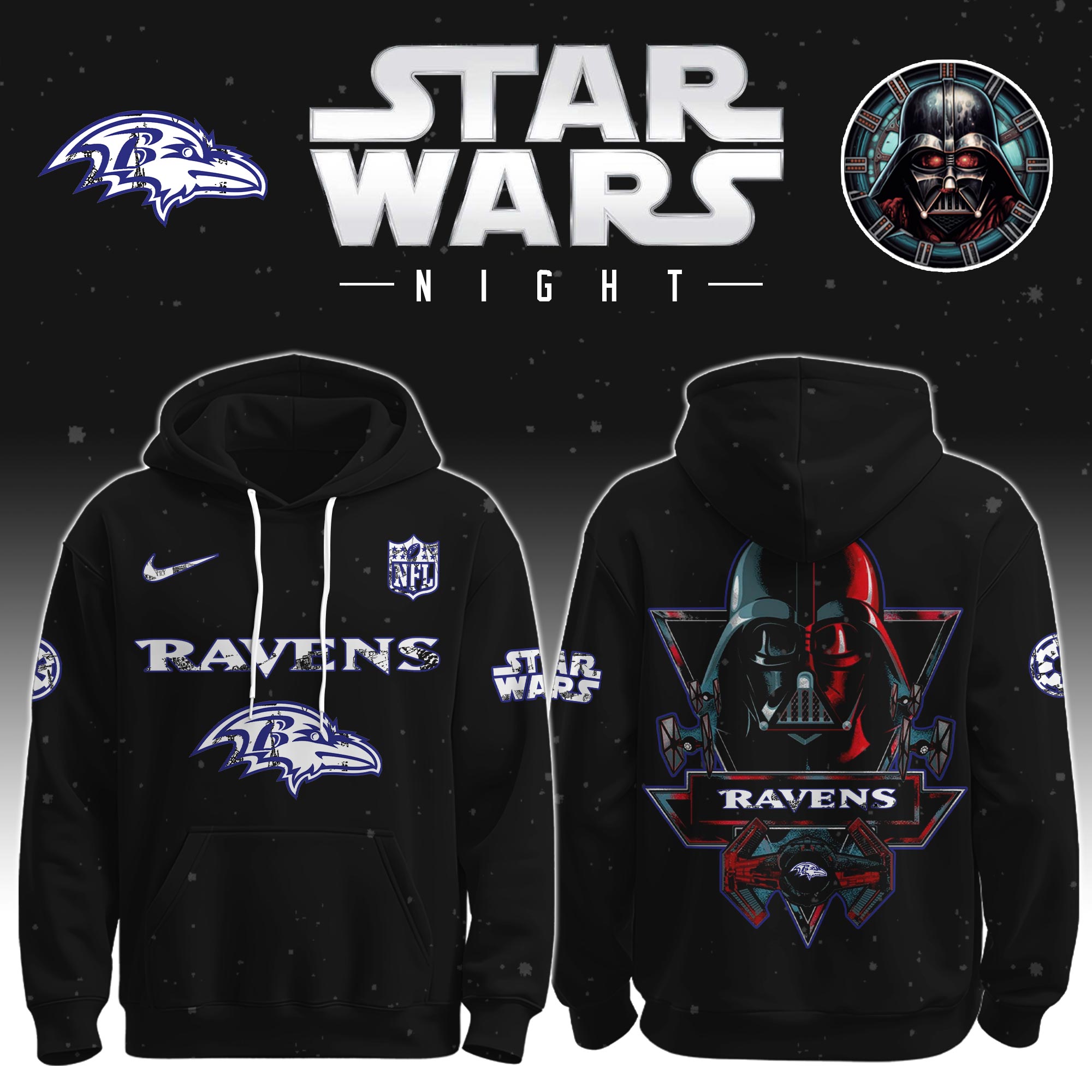 Buildercar - Baltimore Ravens - NFL x Star War Limited Editions Hoodie Ver 5