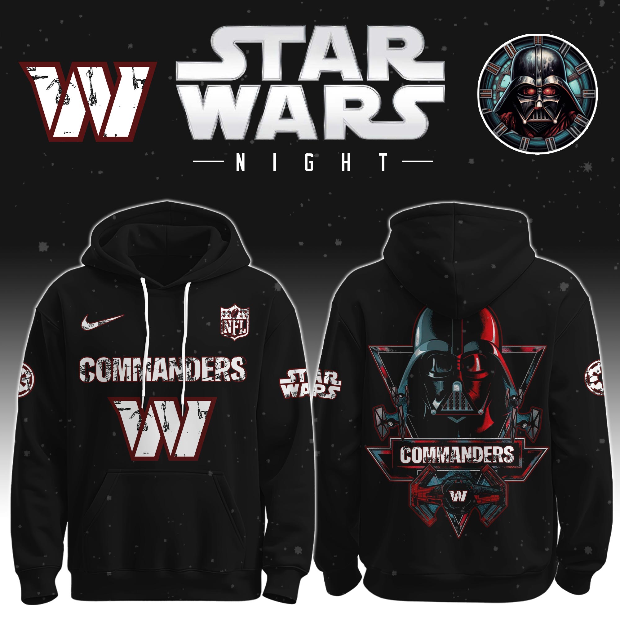 Buildercar - Washington Commanders - NFL x Star War Limited Editions Hoodie Ver 5