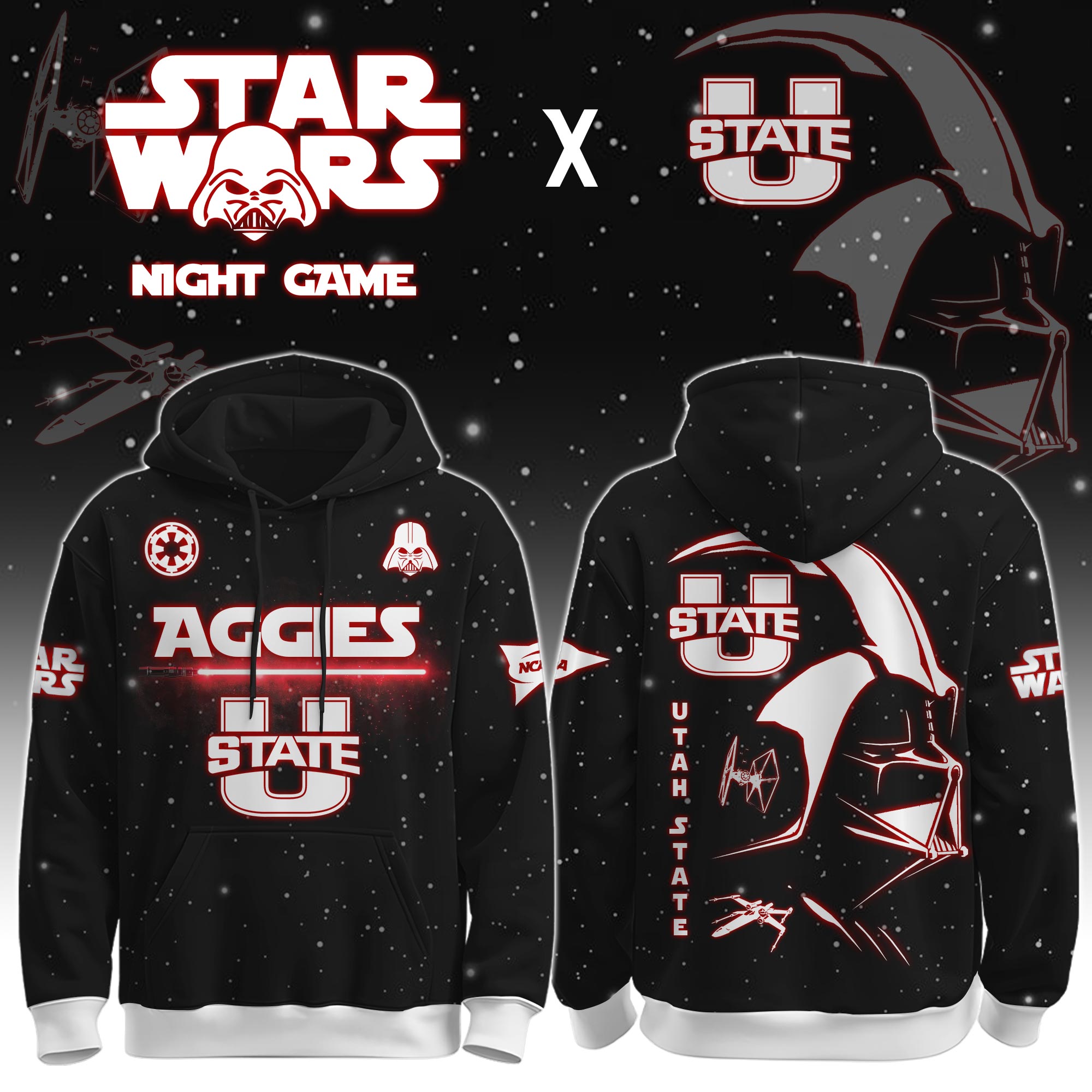Buildercar - Utah State University (Aggies) - NCAA x Dark Vander Star War Limited Editions Hoodie
