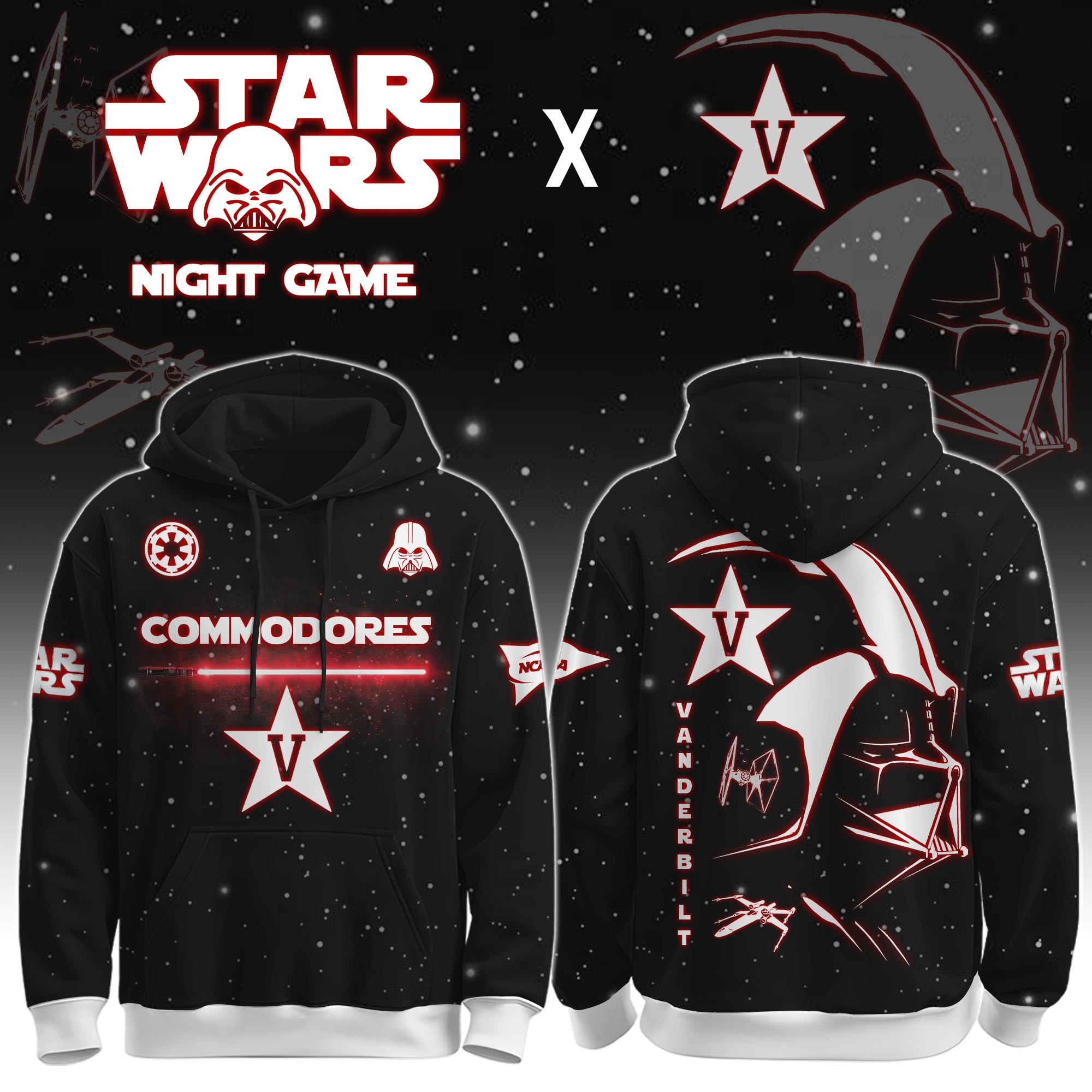 Buildercar - Vanderbilt University (Commodores) - NCAA x Dark Vander Star War Limited Editions Hoodie