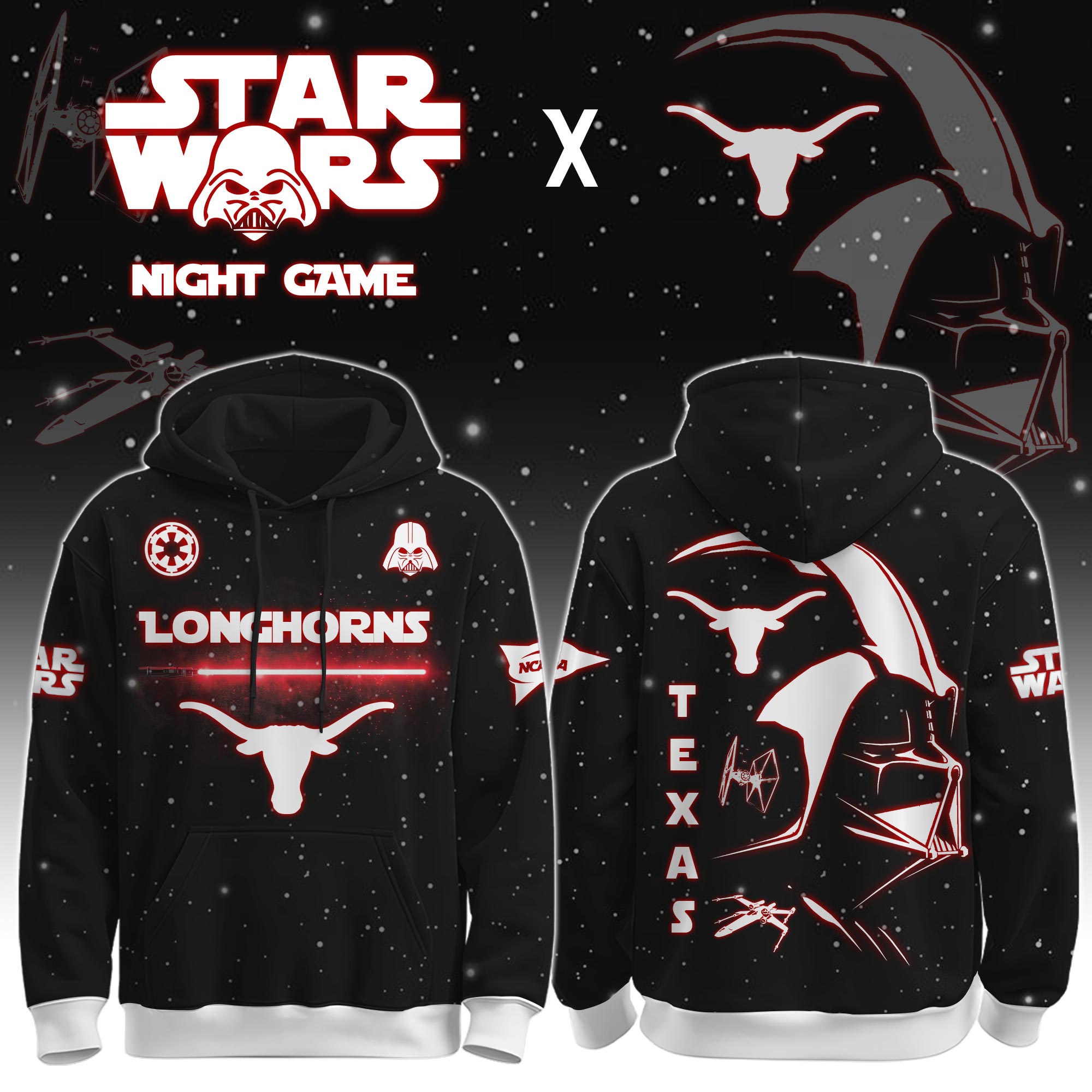 Buildercar - University of Texas at Austin (Longhorns) - NCAA x Dark Vander Star War Limited Editions Hoodie