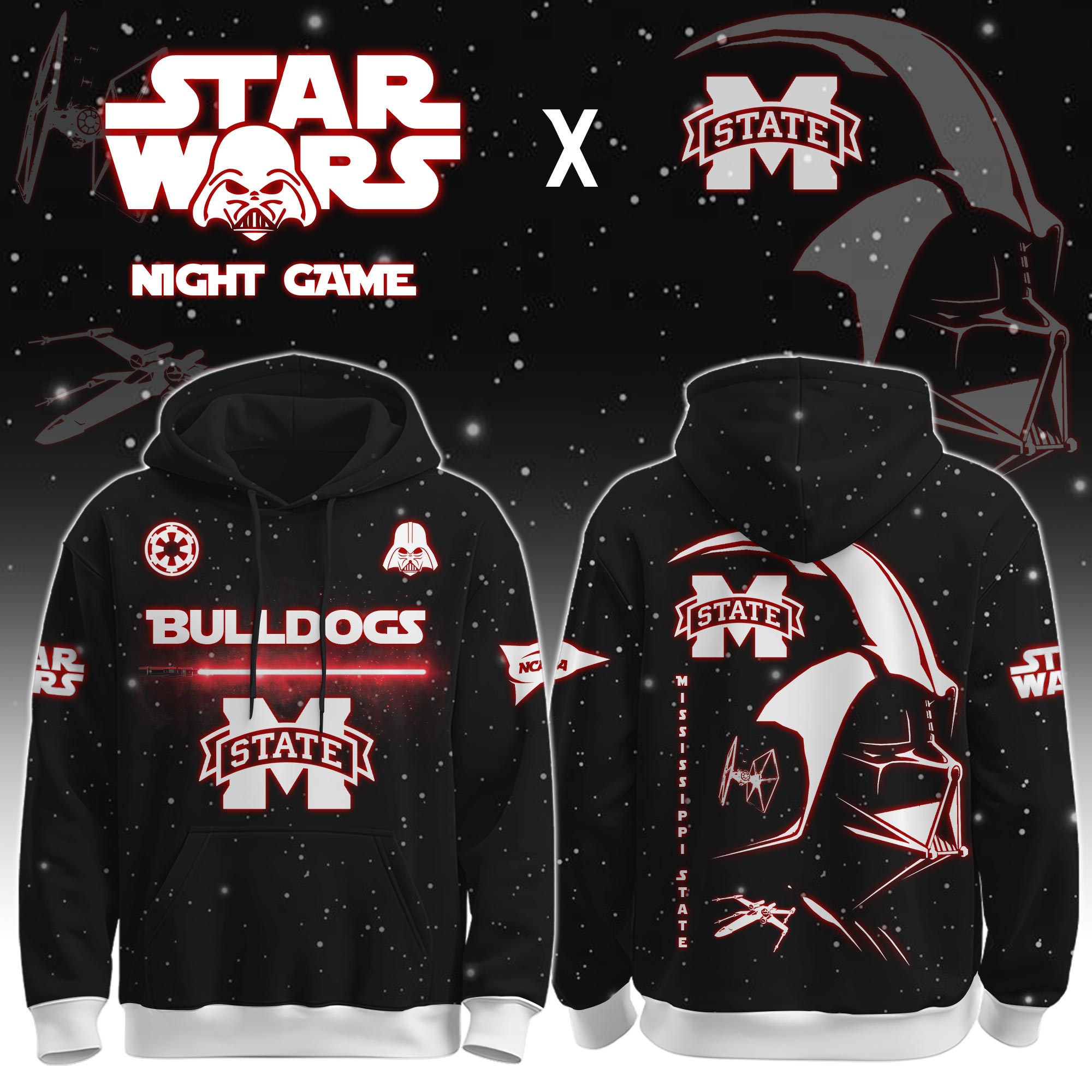 Buildercar - Mississippi State University (Bulldogs) - NCAA x Dark Vander Star War Limited Editions Hoodie