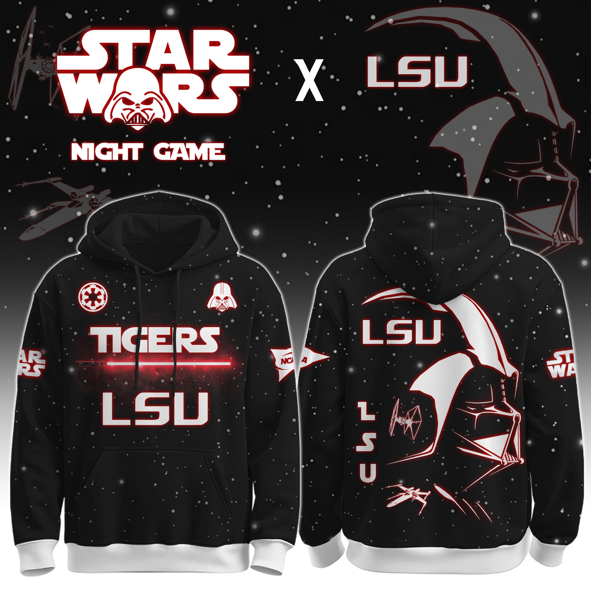 Buildercar - Louisiana State University (Tigers) - NCAA x Dark Vander Star War Limited Editions Hoodie