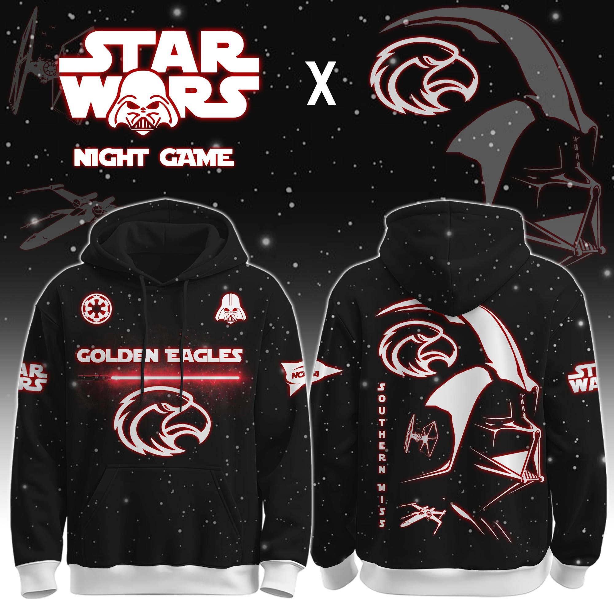 Buildercar - University of Southern Mississippi (Golden Eagles) - NCAA x Dark Vander Star War Limited Editions Hoodie