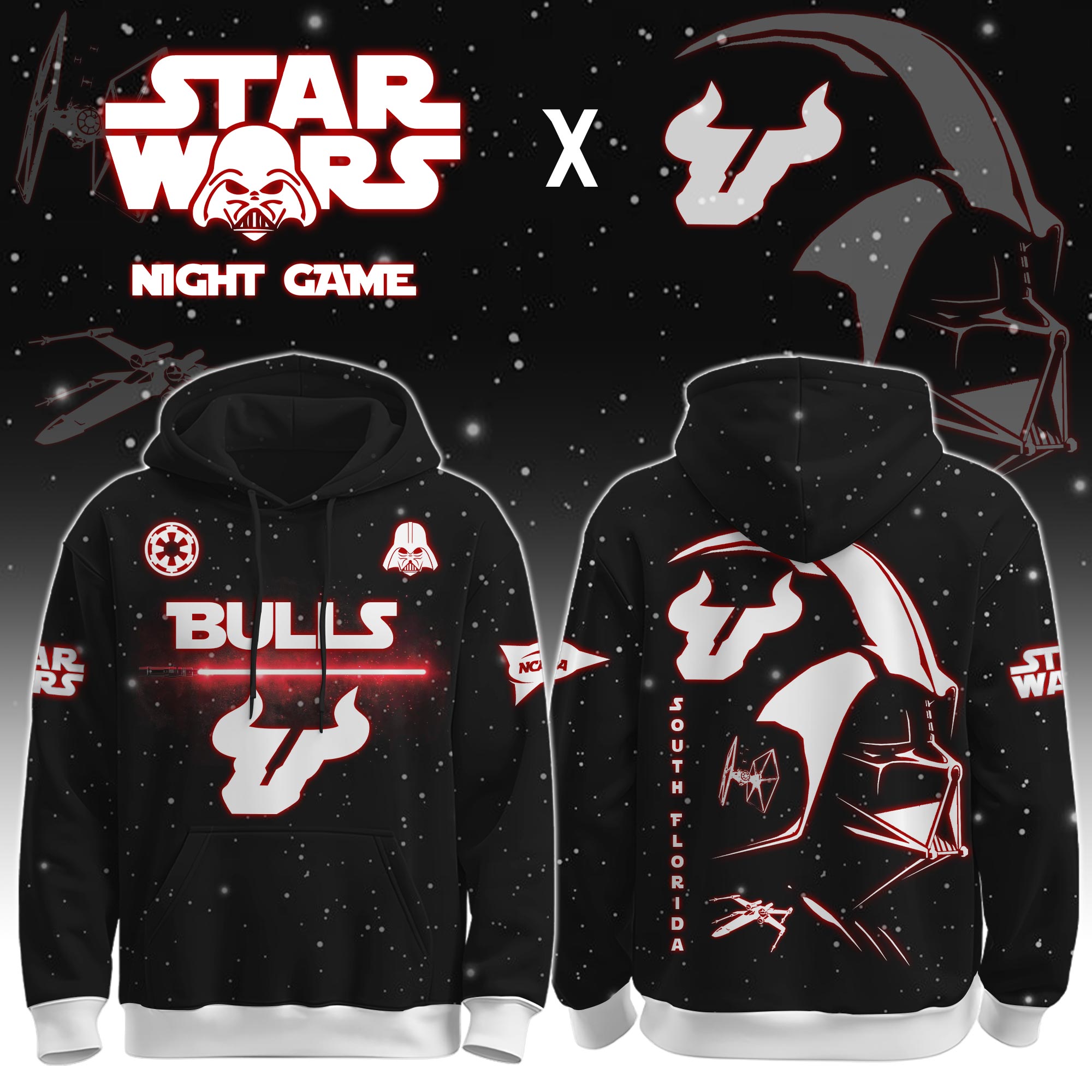 Buildercar - University of South Florida (Bulls) - NCAA x Dark Vander Star War Limited Editions Hoodie