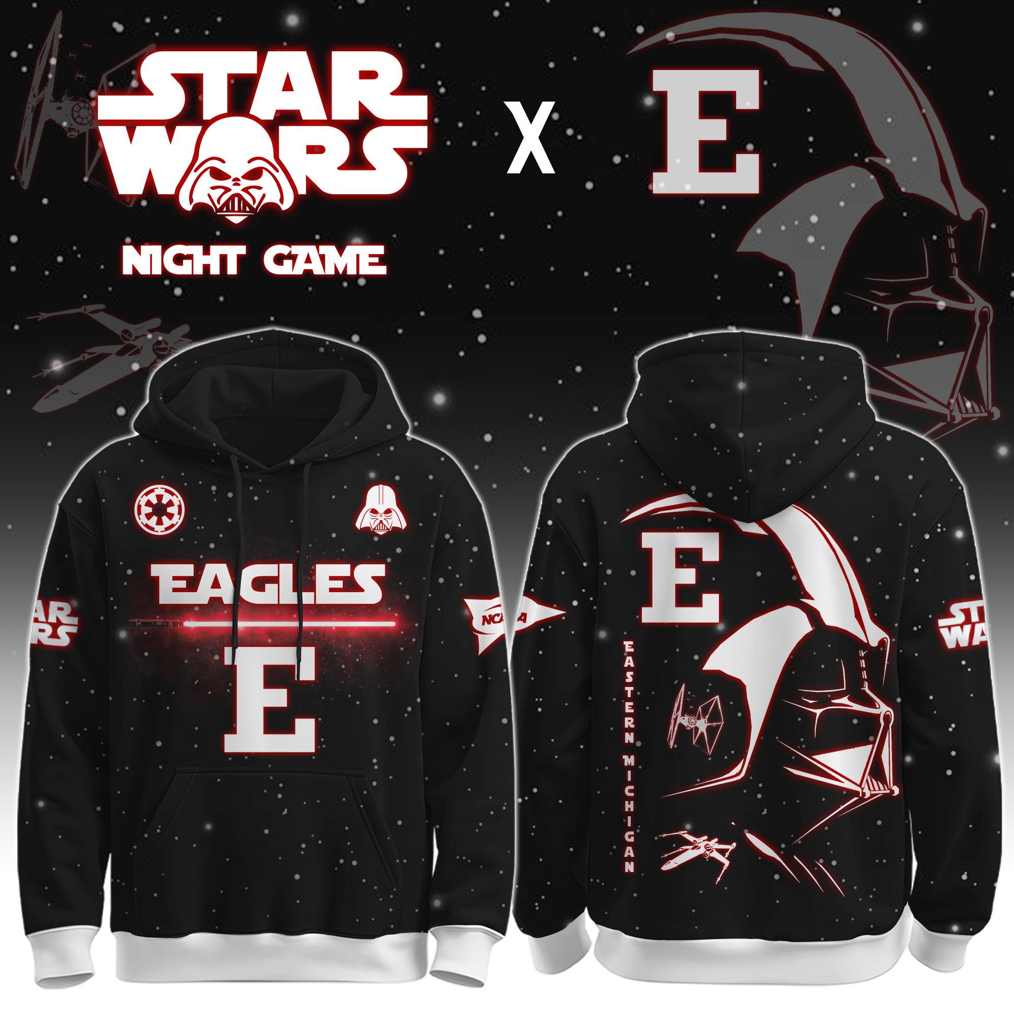 Buildercar - Eastern Michigan University (Eagles) - NCAA x Dark Vander Star War Limited Editions Hoodie