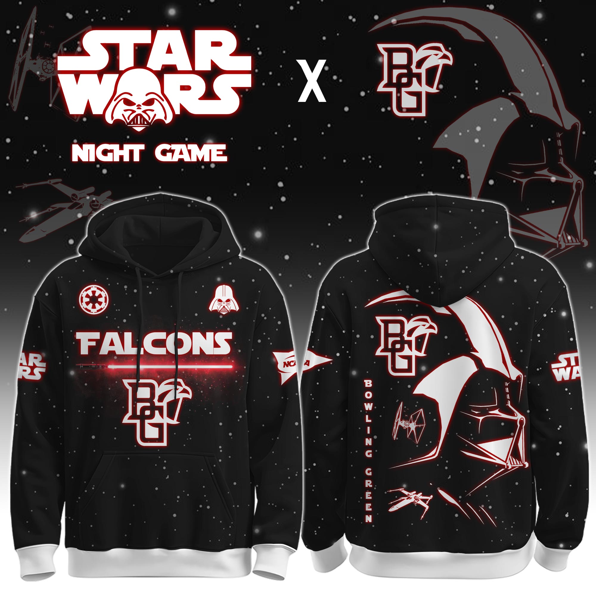 Buildercar - Bowling Green State University (Falcons) - NCAA x Dark Vander Star War Limited Editions Hoodie