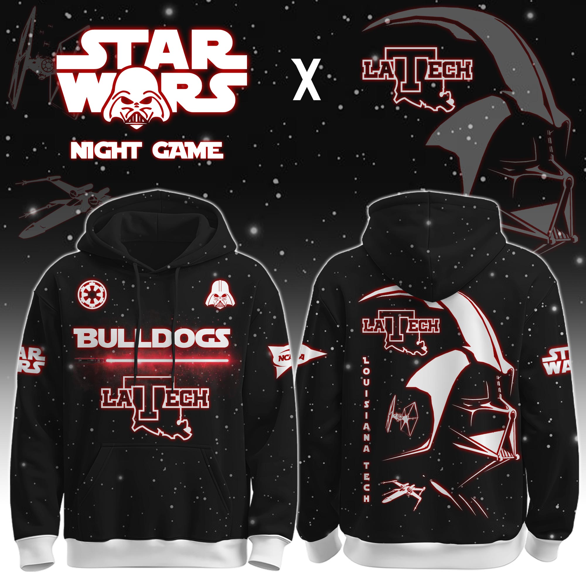 Buildercar - Louisiana Tech University (Bulldogs) - NCAA x Dark Vander Star War Limited Editions Hoodie