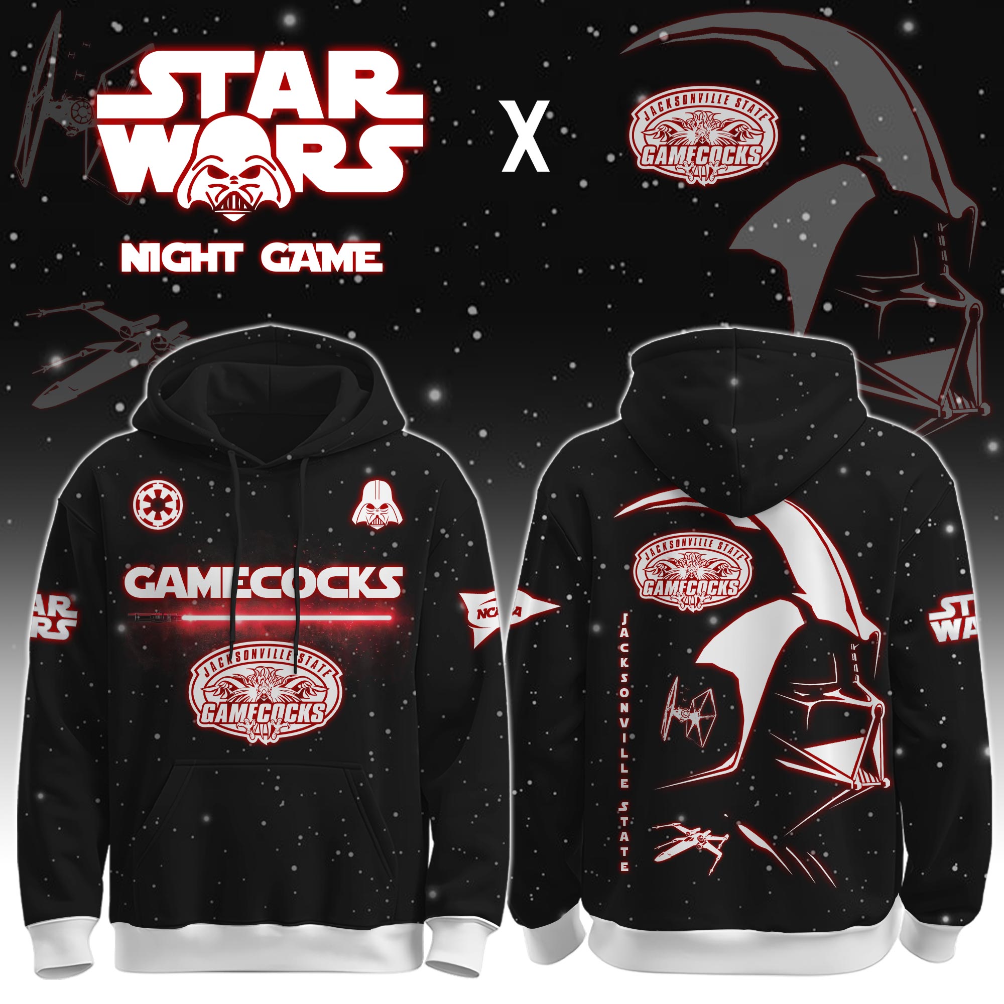 Buildercar - Jacksonville State University (Gamecocks) - NCAA x Dark Vander Star War Limited Editions Hoodie