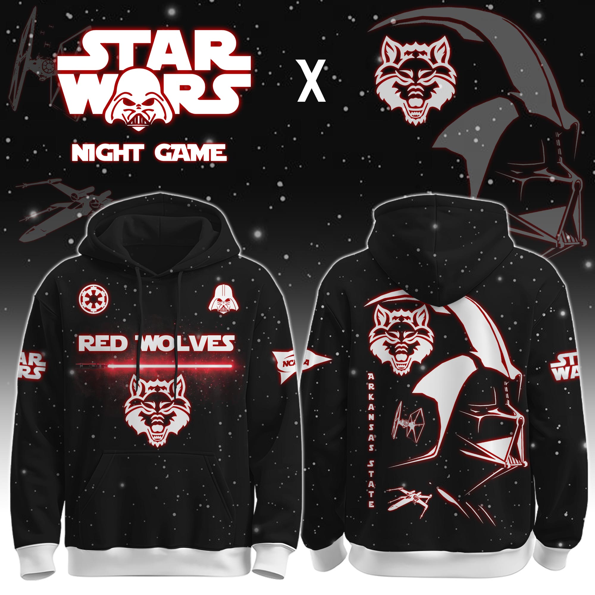 Buildercar - Arkansas State University (Red Wolves) - NCAA x Dark Vander Star War Limited Editions Hoodie