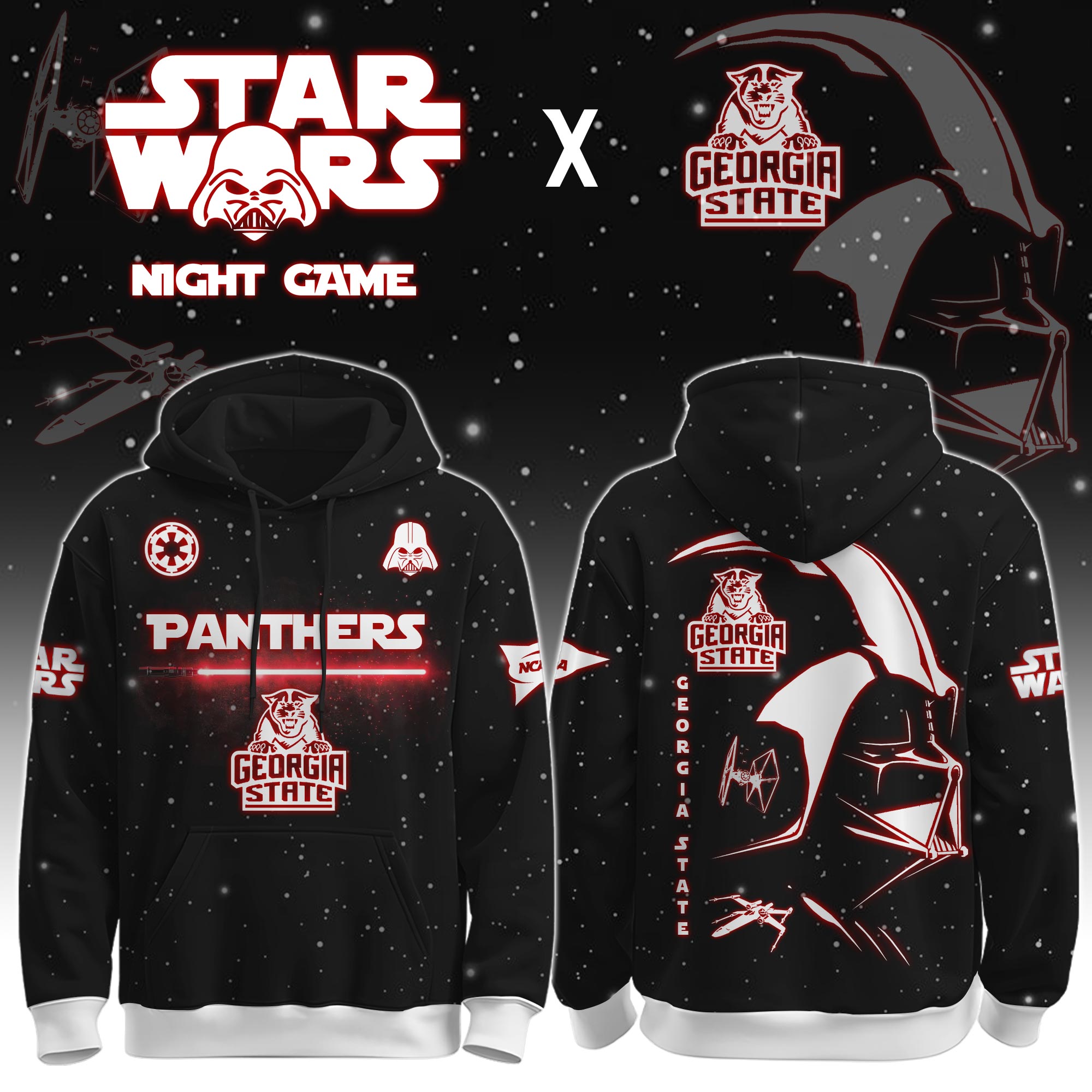 Buildercar - Georgia State University (Panthers) - NCAA x Dark Vander Star War Limited Editions Hoodie