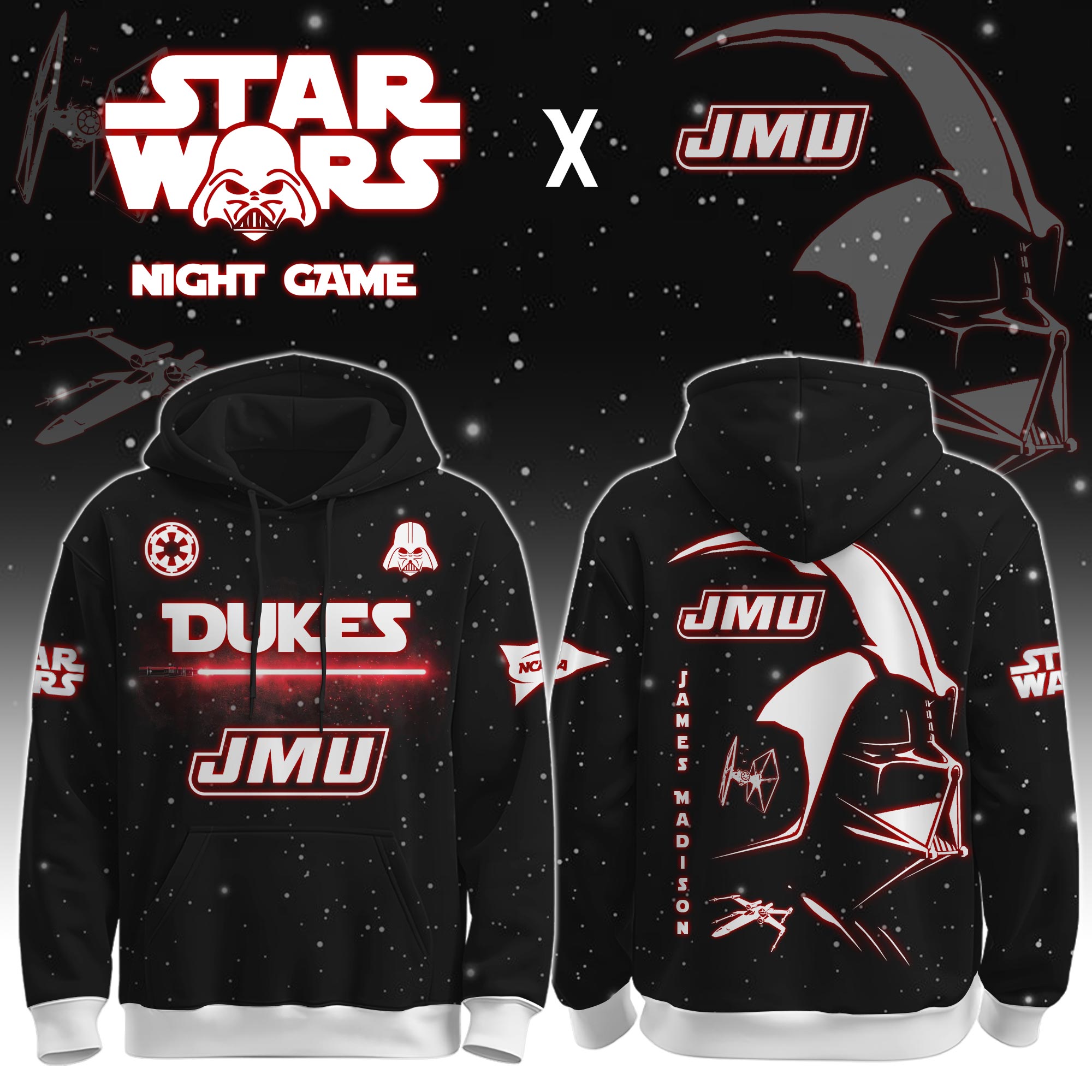 Buildercar - James Madison University (Dukes) - NCAA x Dark Vander Star War Limited Editions Hoodie