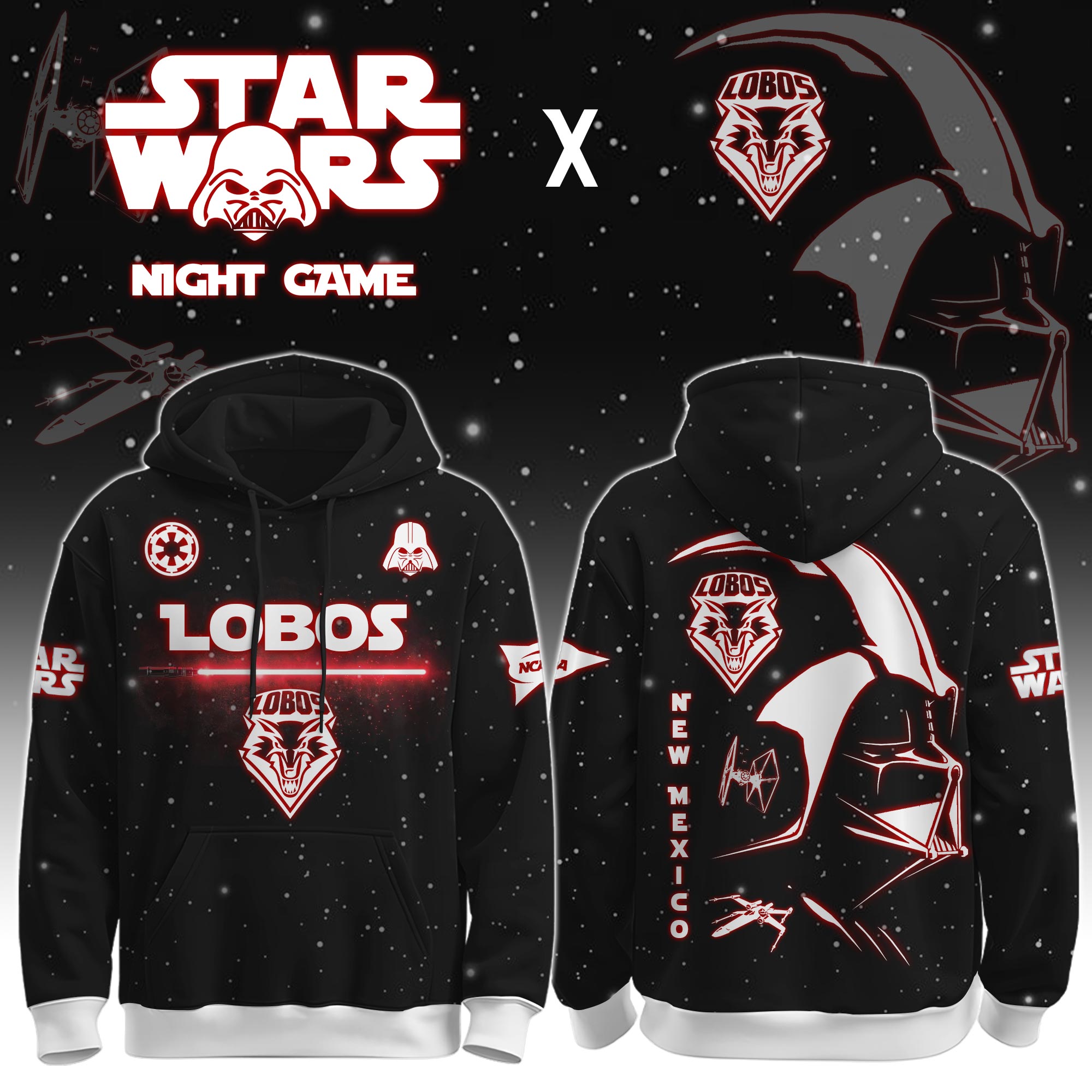 Buildercar - University of New Mexico (Lobos) - NCAA x Dark Vander Star War Limited Editions Hoodie