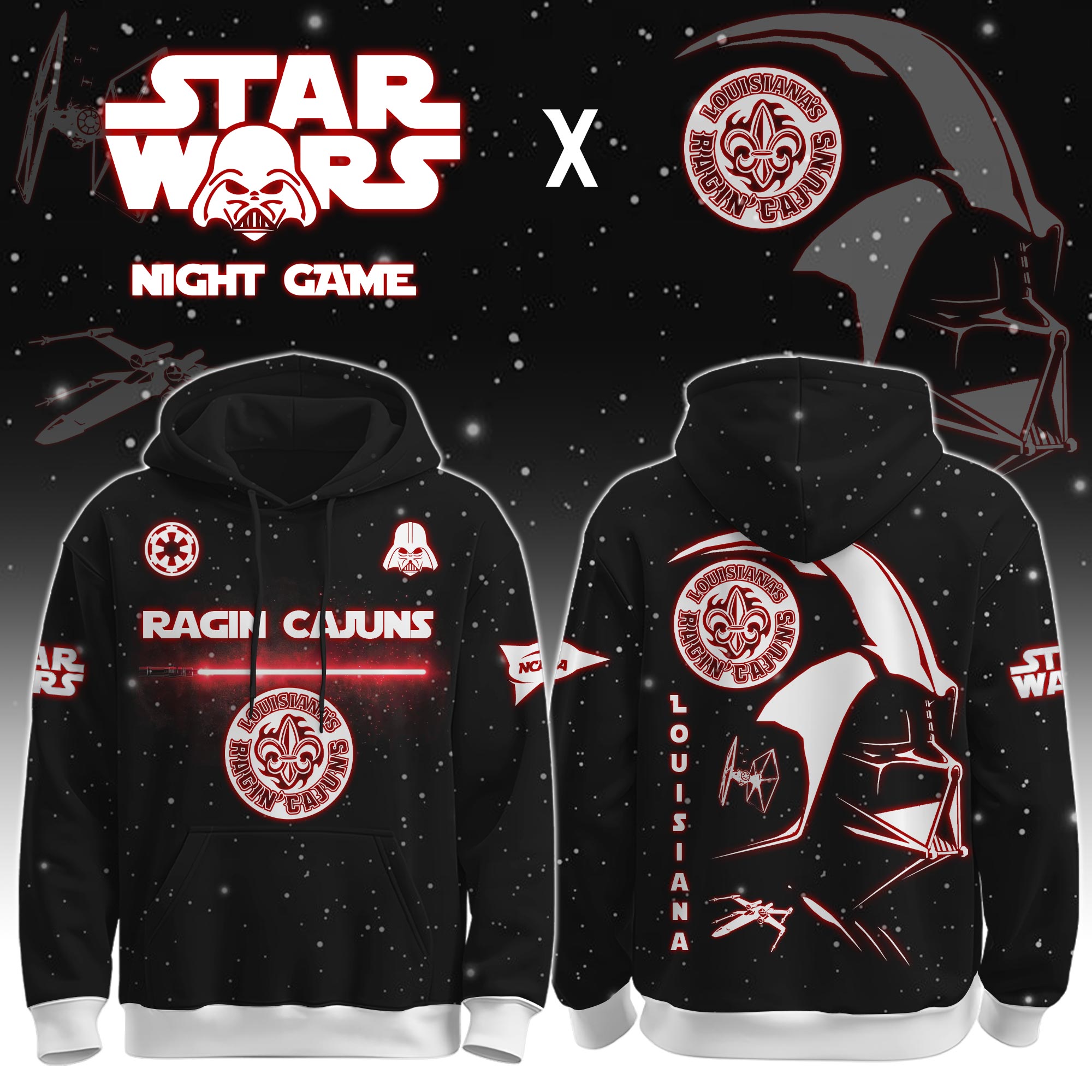 Buildercar - University of Louisiana at Lafayette (Ragin? Cajuns) - NCAA x Dark Vander Star War Limited Editions Hoodie
