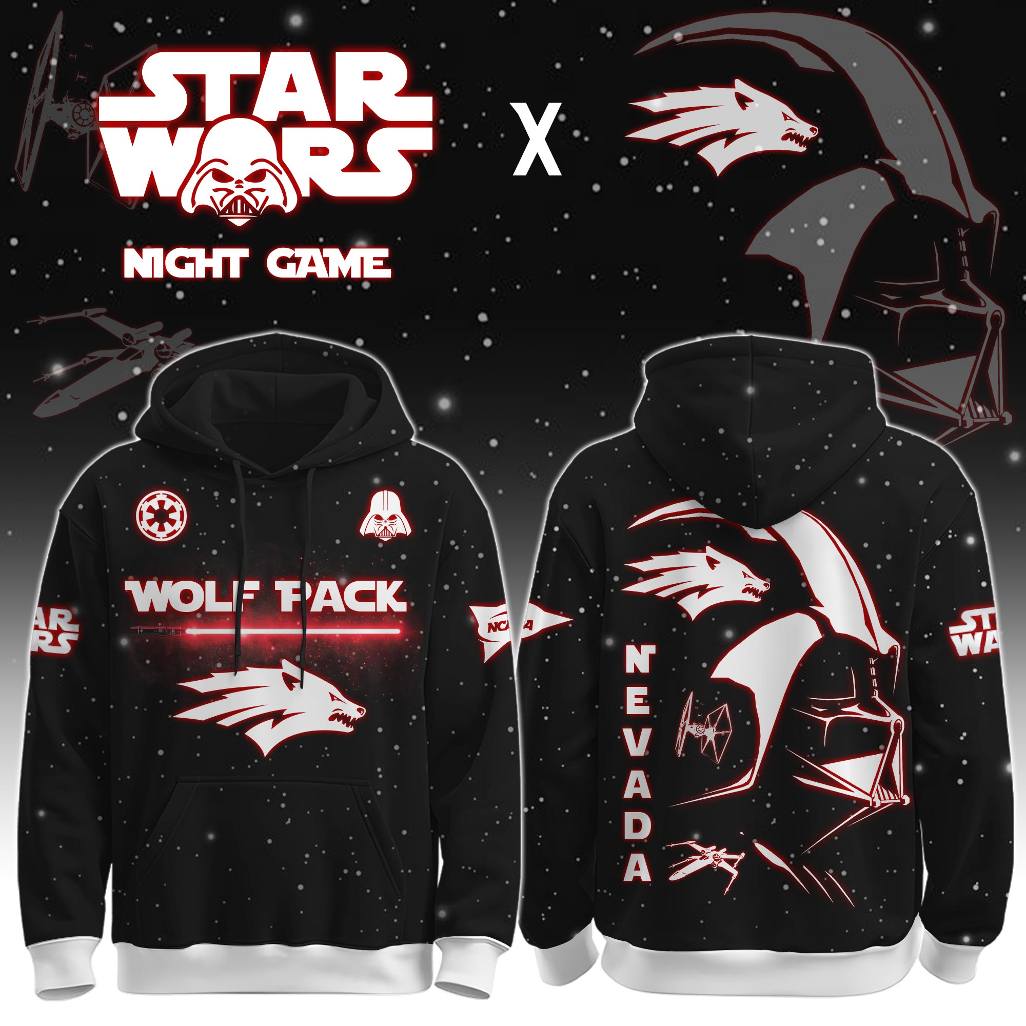 Buildercar - University of Nevada (Wolf Pack) - NCAA x Dark Vander Star War Limited Editions Hoodie
