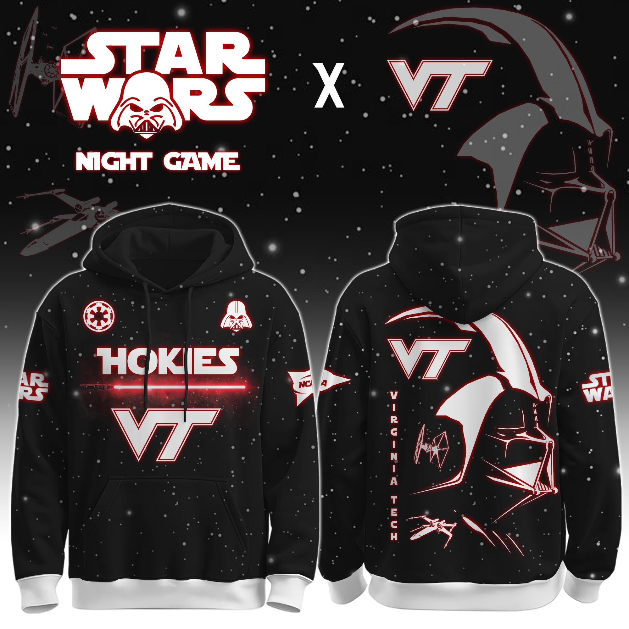 Buildercar - Virginia Tech (Hokies) - NCAA x Dark Vander Star War Limited Editions Hoodie