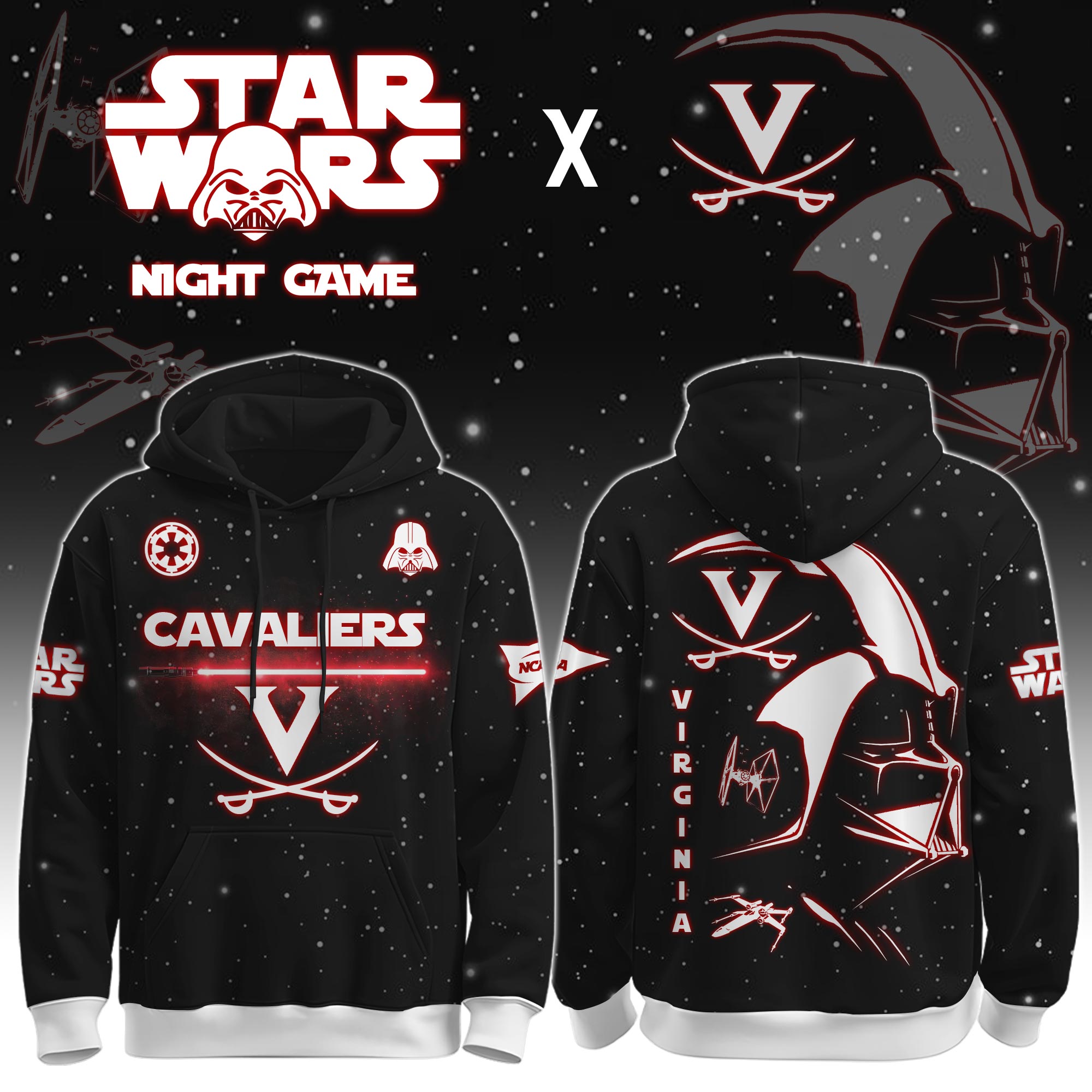 Buildercar - University of Virginia (Cavaliers) - NCAA x Dark Vander Star War Limited Editions Hoodie