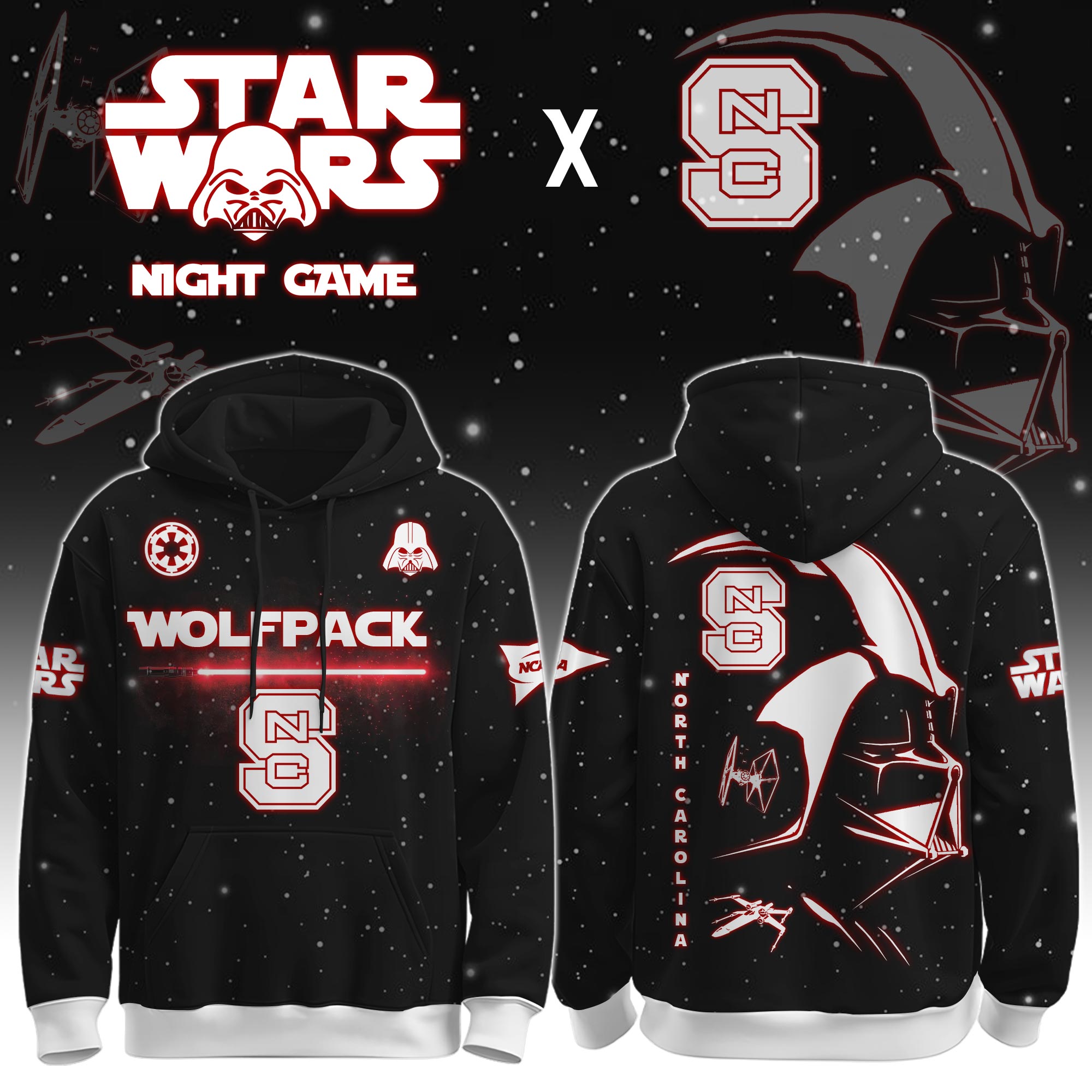 Buildercar - NC State University (Wolfpack) - NCAA x Dark Vander Star War Limited Editions Hoodie