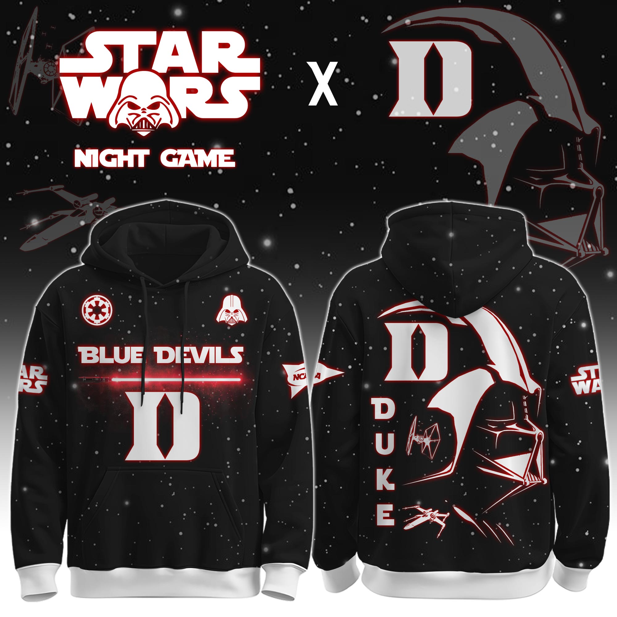 Buildercar - Duke University (Blue Devils) - NCAA x Dark Vander Star War Limited Editions Hoodie