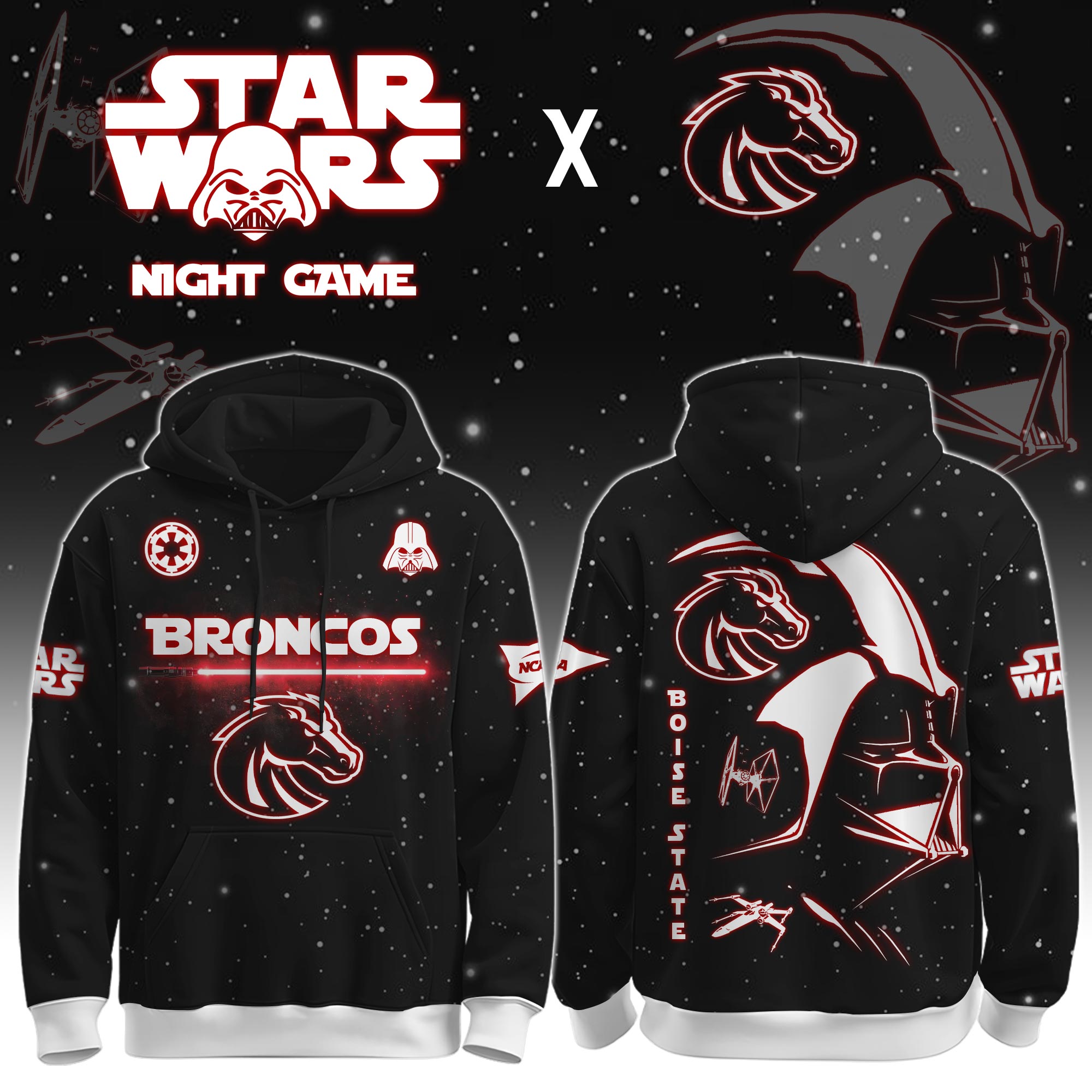 Buildercar - Boise State University (Broncos) - NCAA x Dark Vander Star War Limited Editions Hoodie