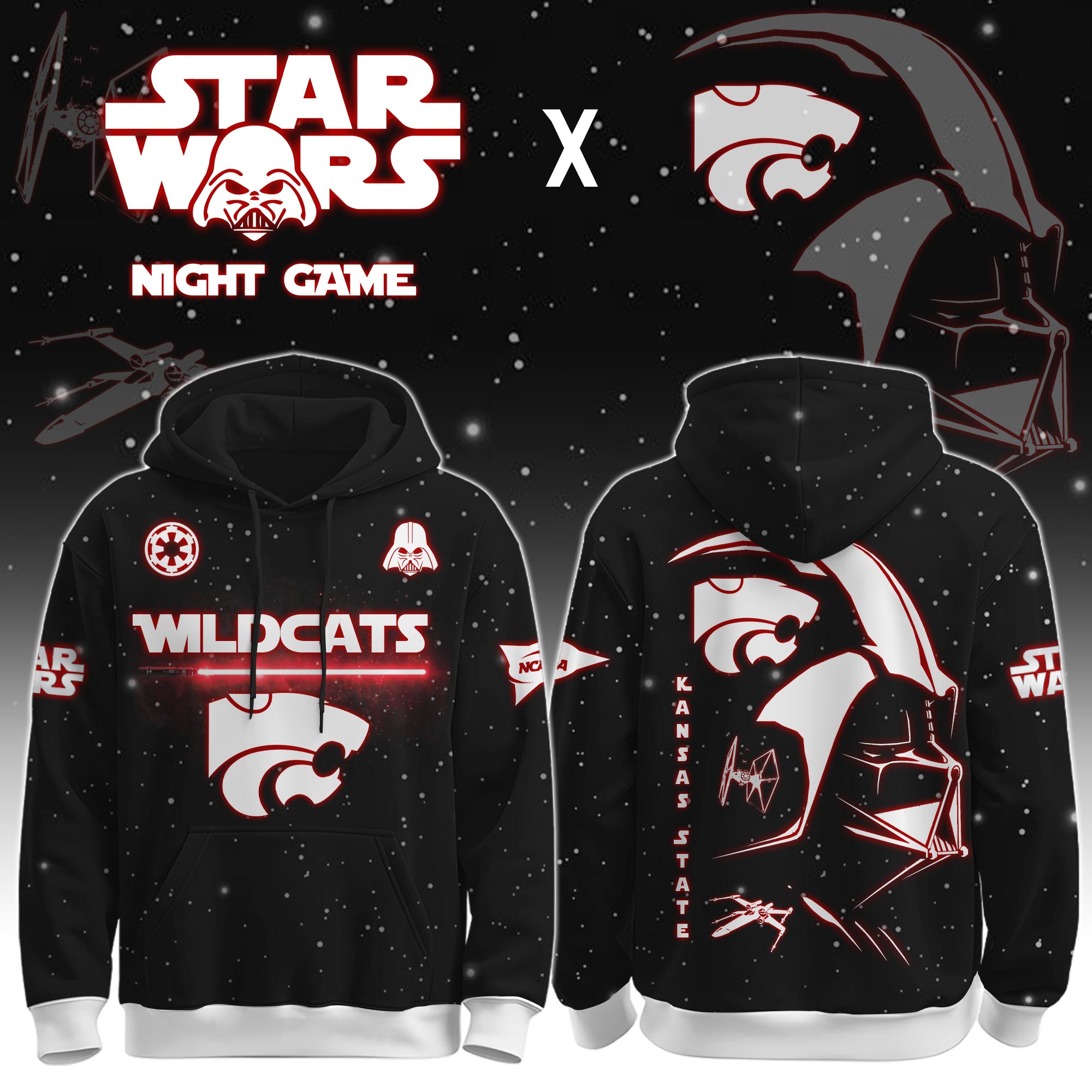 Buildercar - Kansas State University (Wildcats) - NCAA x Dark Vander Star War Limited Editions Hoodie