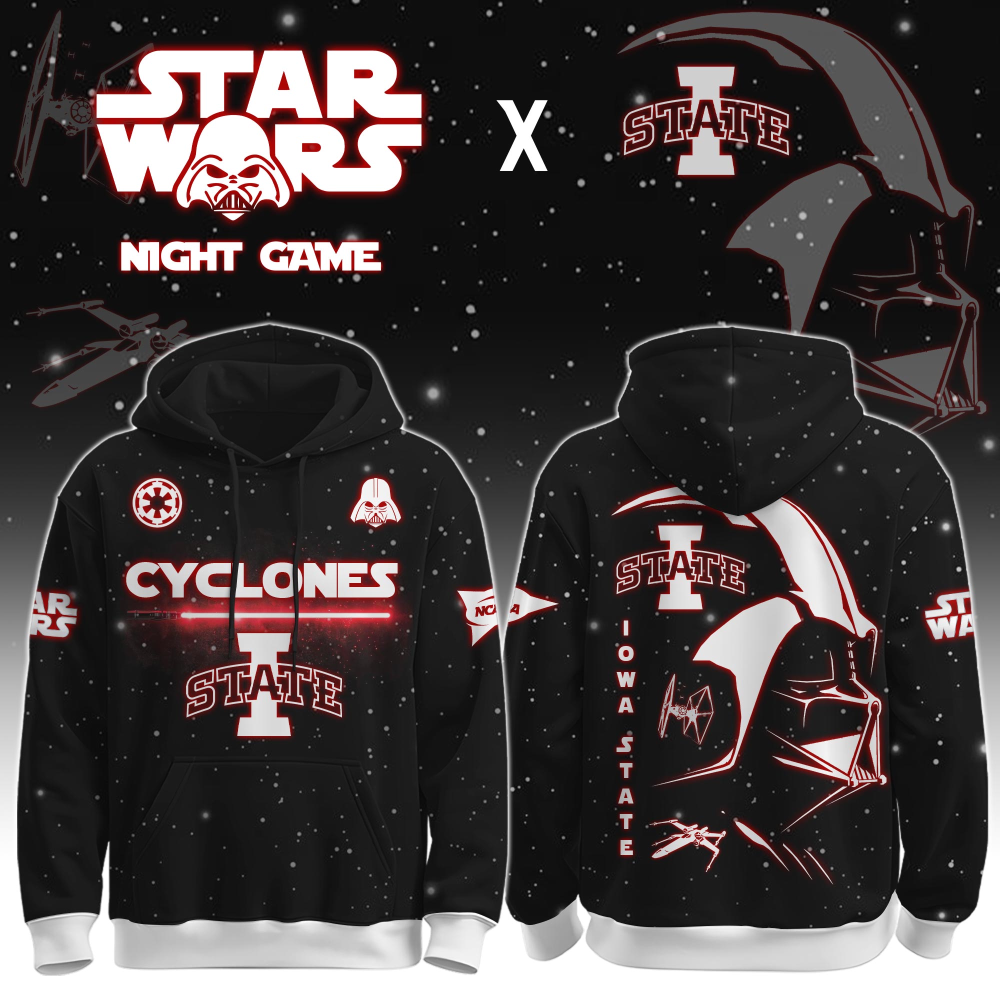 Buildercar - Iowa State University (Cyclones) - NCAA x Dark Vander Star War Limited Editions Hoodie