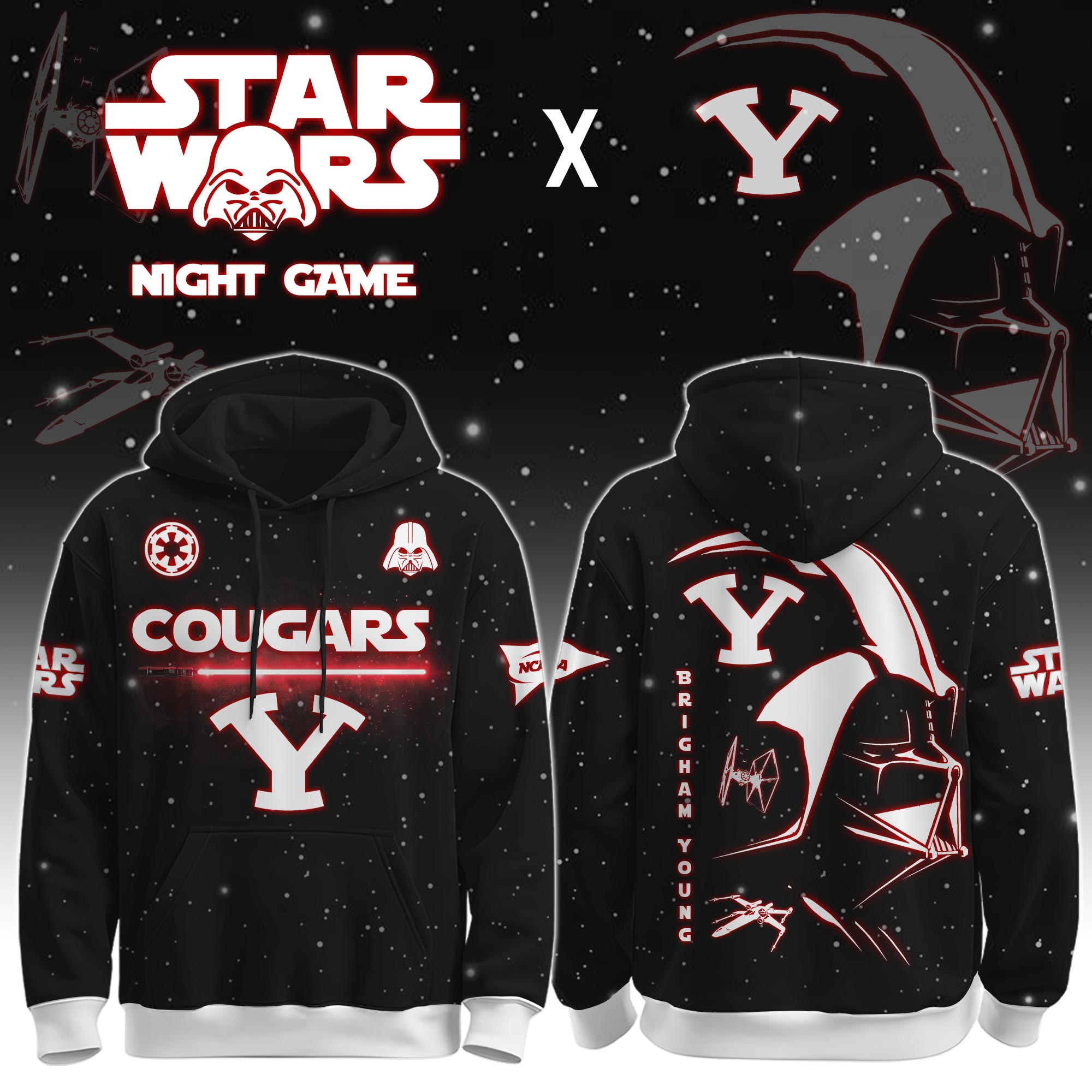 Buildercar - Brigham Young University (Cougars) - NCAA x Dark Vander Star War Limited Editions Hoodie