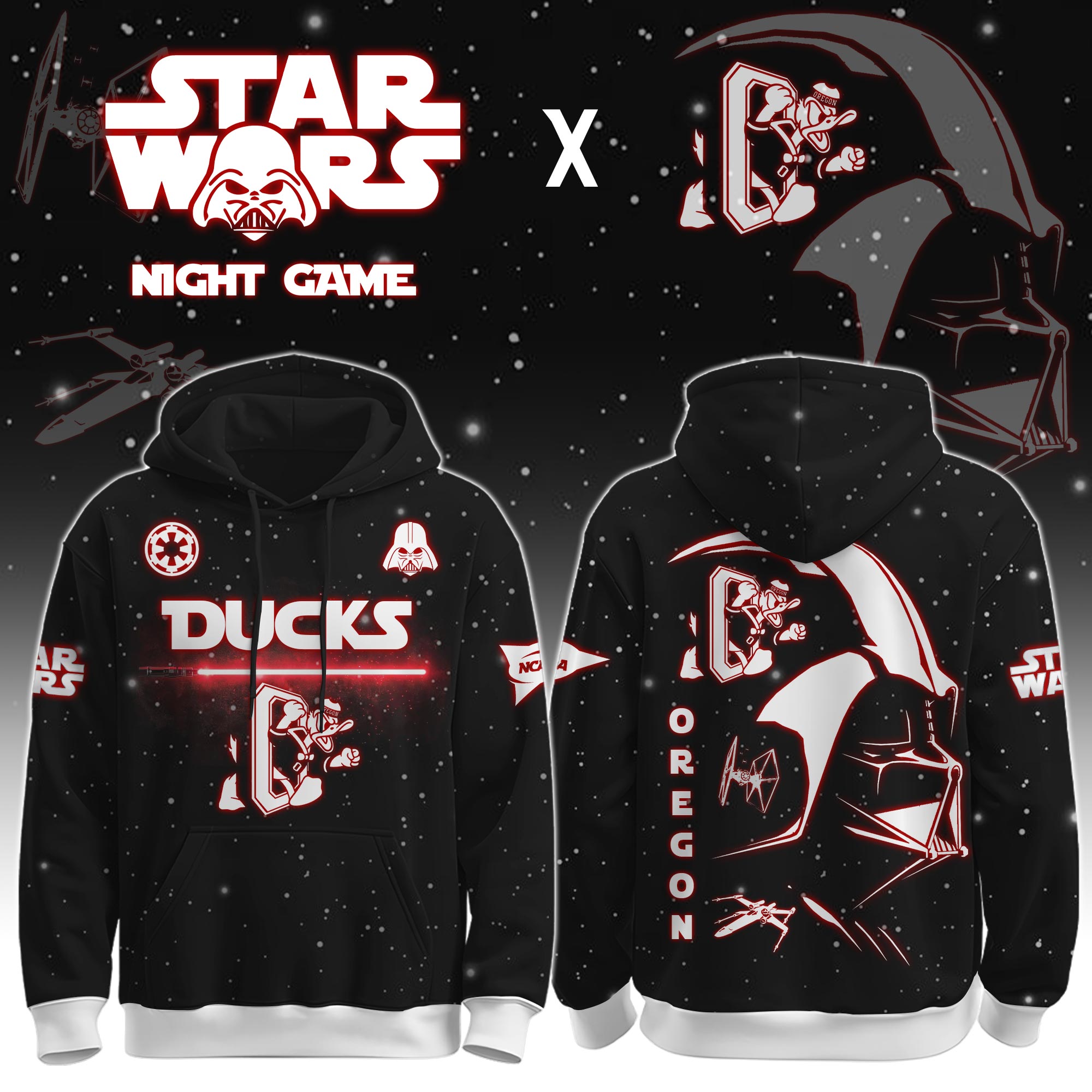 Buildercar - University of Oregon (Ducks) - NCAA x Dark Vander Star War Limited Editions Hoodie