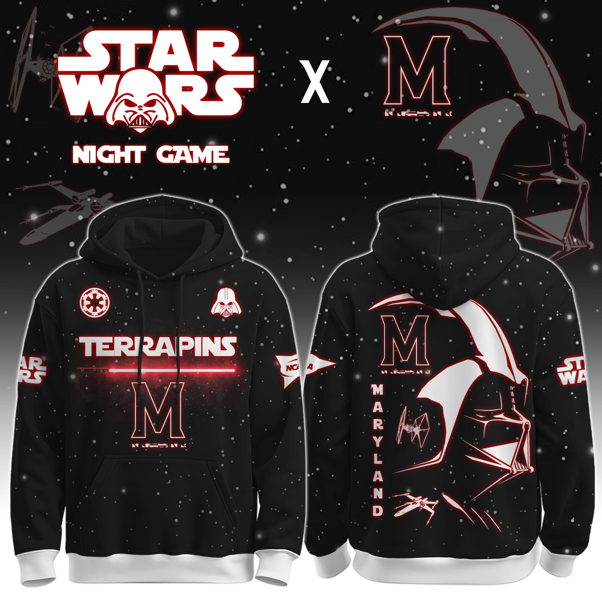 Buildercar - University of Maryland (Terrapins) - NCAA x Dark Vander Star War Limited Editions Hoodie