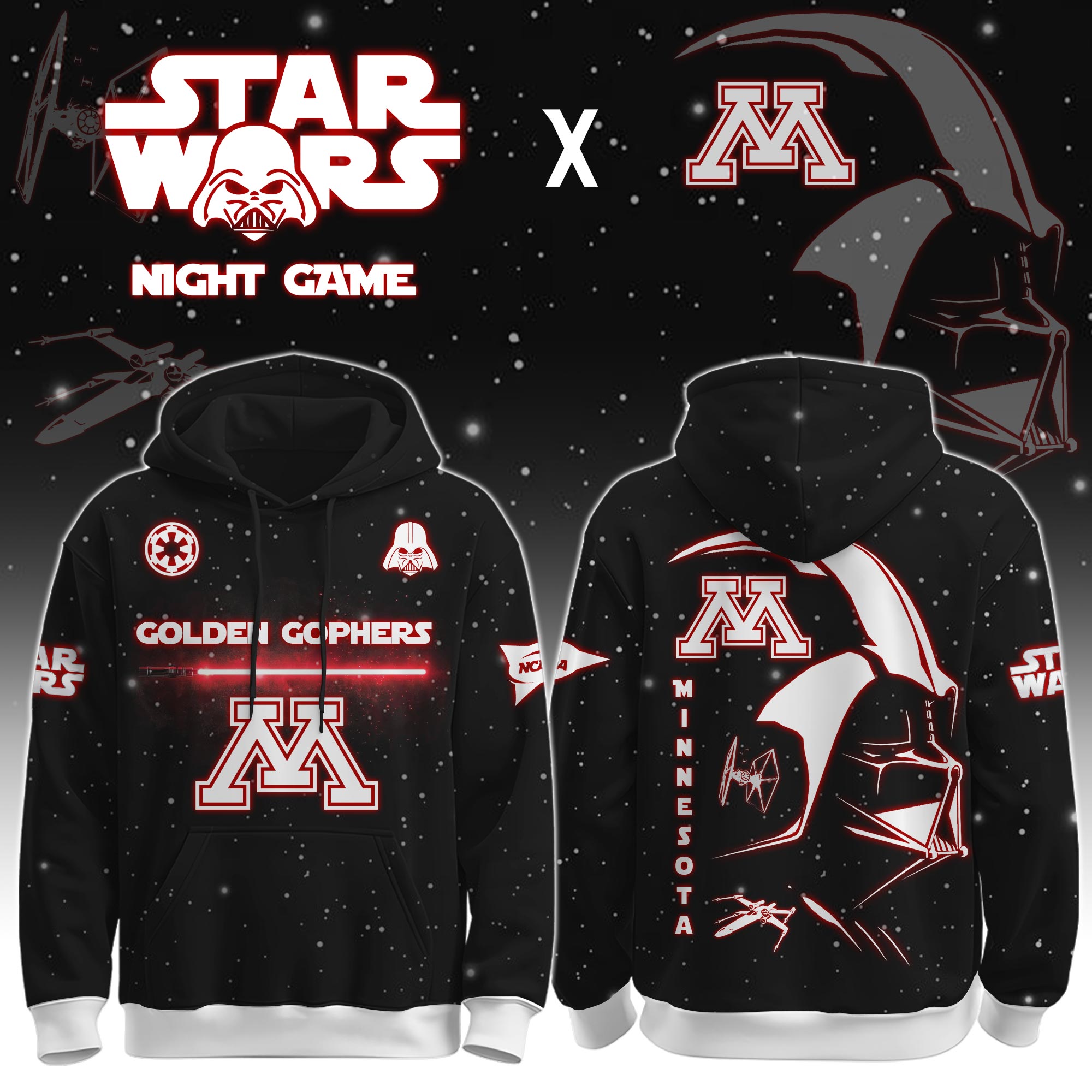 Buildercar - University of Minnesota (Golden Gophers) - NCAA x Dark Vander Star War Limited Editions Hoodie