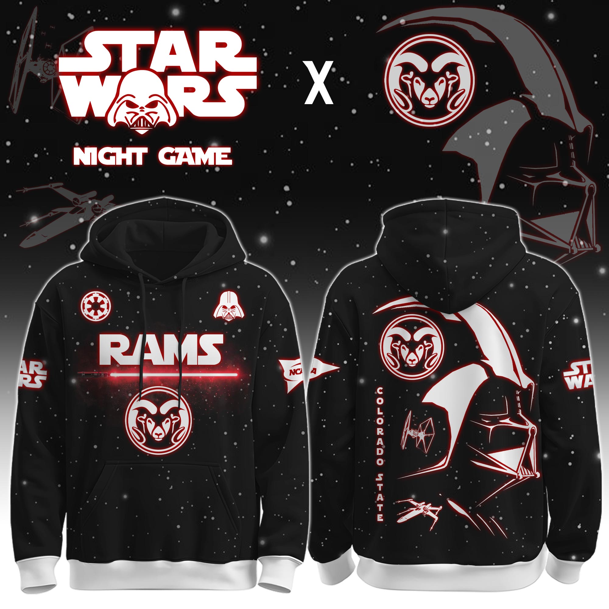 Buildercar - Colorado State University (Rams) - NCAA x Dark Vander Star War Limited Editions Hoodie