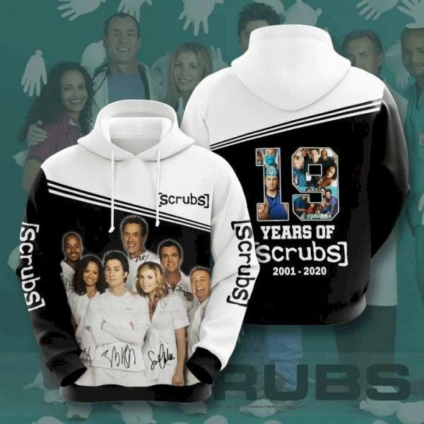 Buildercar - 19 Years Of Scrubs 2001 2025 Pullover And Zippered Hoodies Custom 3d Graphic Printed 3d Hoodie