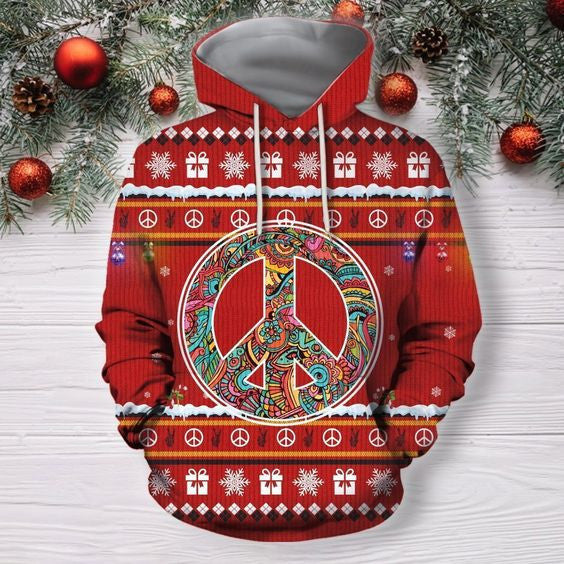 Buildercar - 3d All Over Print Christmas Hippie Hoodie