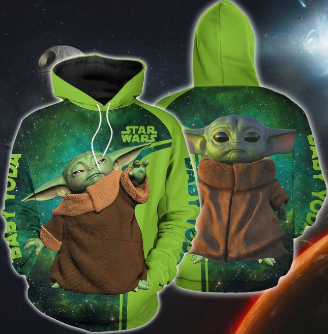 Buildercar - 3d All Over Printed Shirt Star Wars Baby Yoda Hoodie