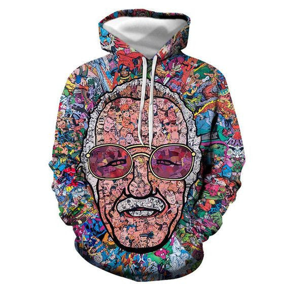 Buildercar - 3d Graphic Printed Hoodies Stan Lee