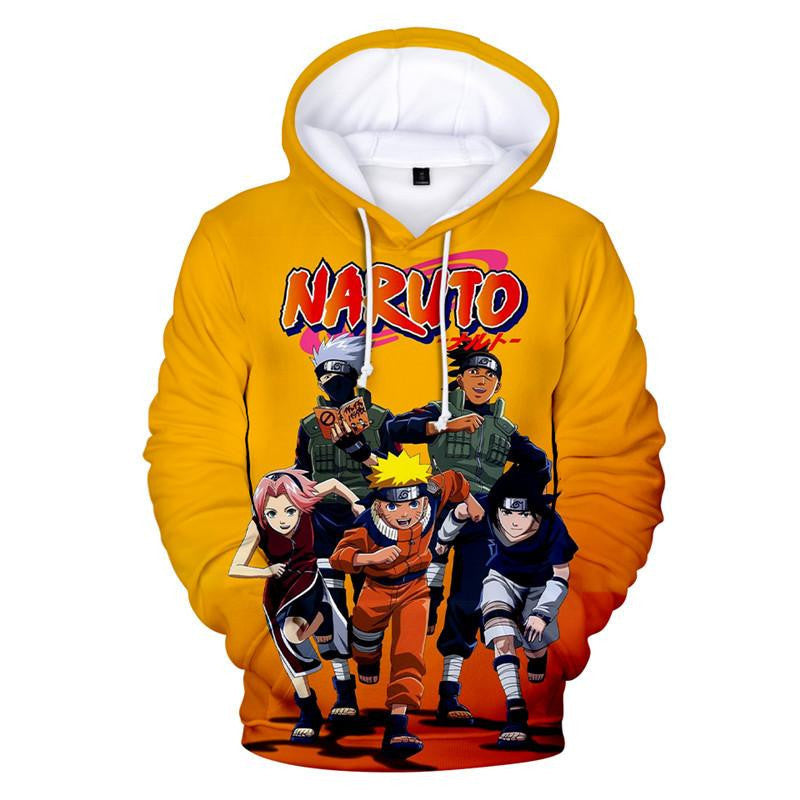 Buildercar - 3d Naruto Anime Printed Long Sleeve Pullover Drawstring Hoodie