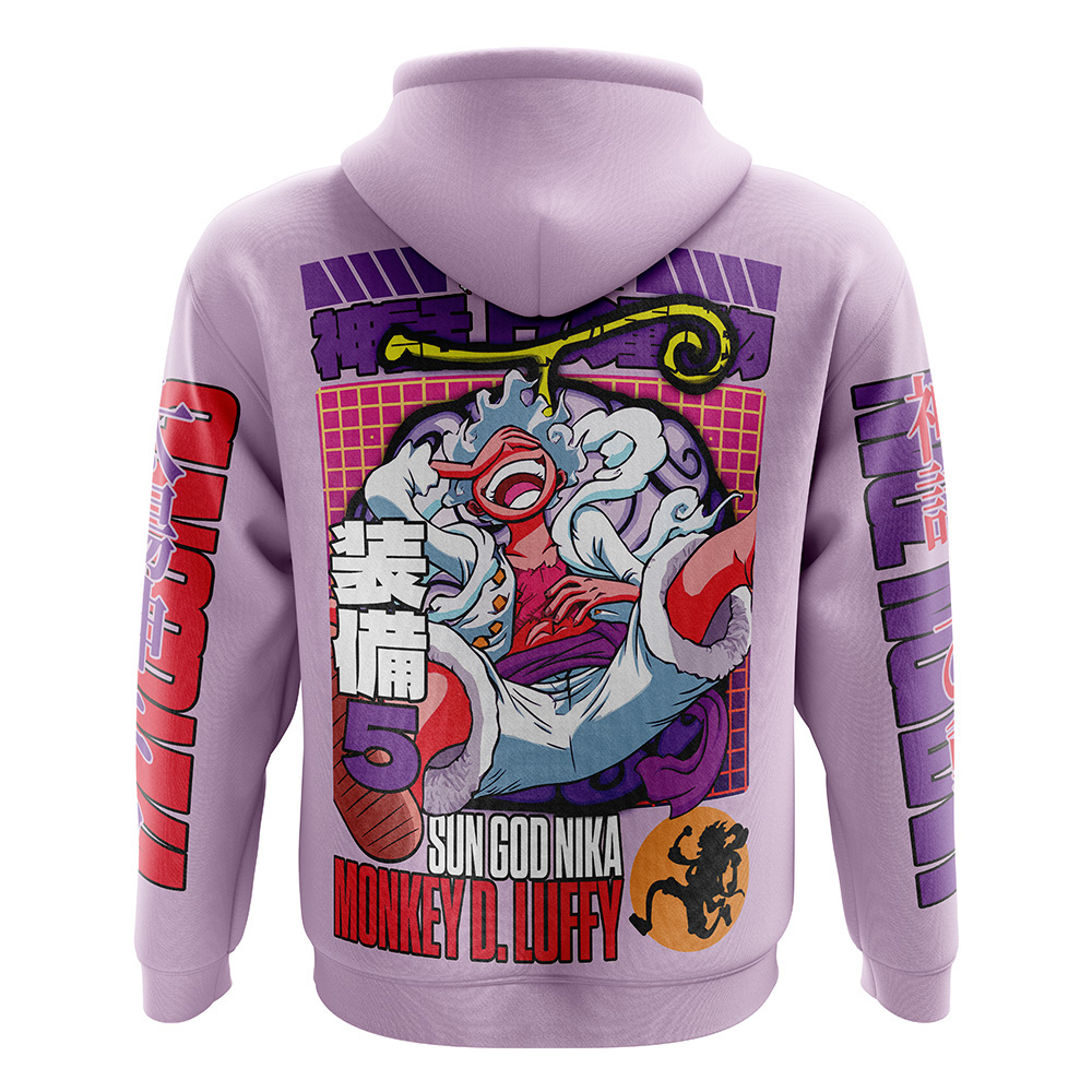 Buildercar - 5th Gear Luffy One Piece Zip Hoodie Jacket - Image 2