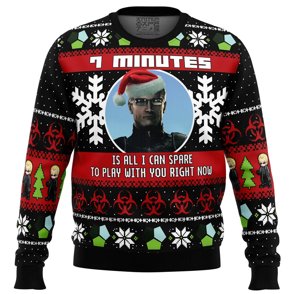 Buildercar - 7 Minutes Albert Wesker Resident Evil Ugly Christmas Sweater