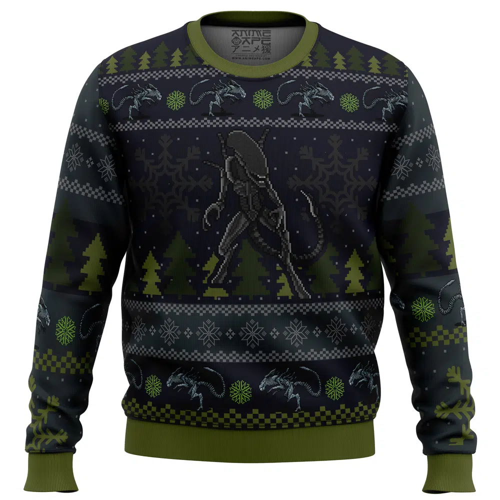 Buildercar - A Christmas Bug Hunt Xenomorph Ugly Christmas Sweater