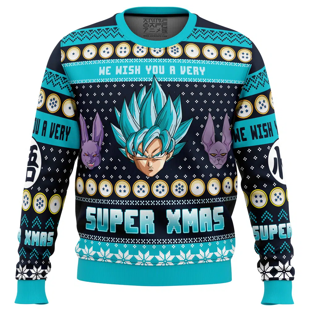 Buildercar - A Very Saiyan Christmas Dragon Ball Z Ugly Christmas Sweater