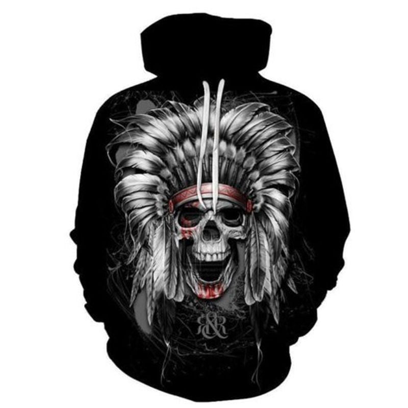 Buildercar - Aborigines Skull Full Black 3d Hoodie