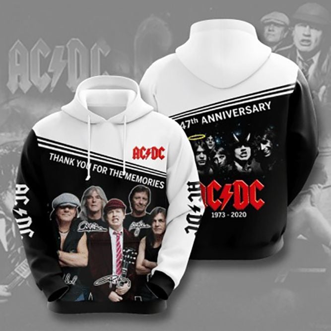 Buildercar - Ac Dc 47th Anniversary 1973 2025 Signature Design Gift For Fan Custom 3d Hoodie All Over Printed Hoodie