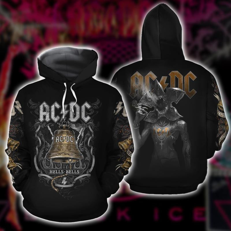 Buildercar - Acdc Band Lover Gift, Ac/dc Hells Bells All Over Print Hoodie