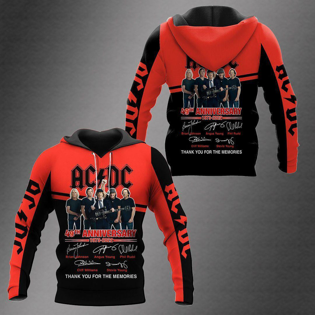Buildercar - Acdc Music Band Fan Gift, Ac/dc Band Members Signature 49th Anniversary 1973 2025 All Over Print Hoodie 858