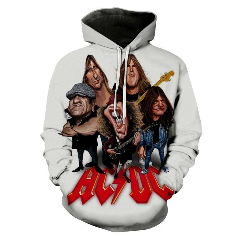 Buildercar - Acdc Rock Band 3d Full Over Print Hoodie
