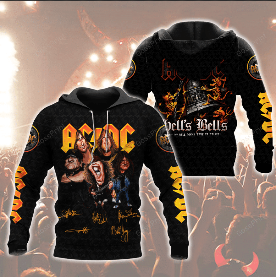 Buildercar - Acdc Rock Band Signatures Aop Hoodie 3